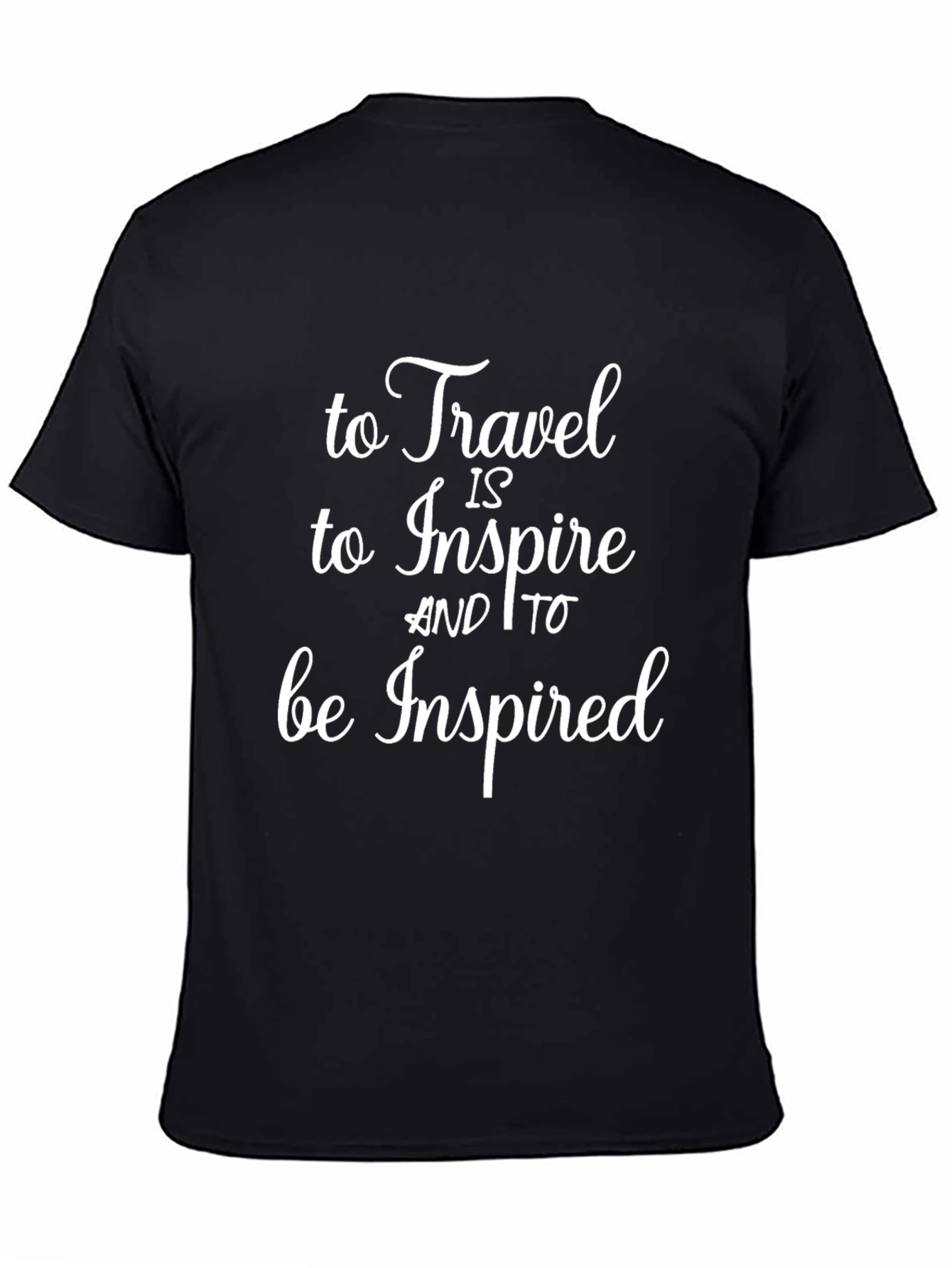 Inspiring Travel Graphic Tee - Black Cotton