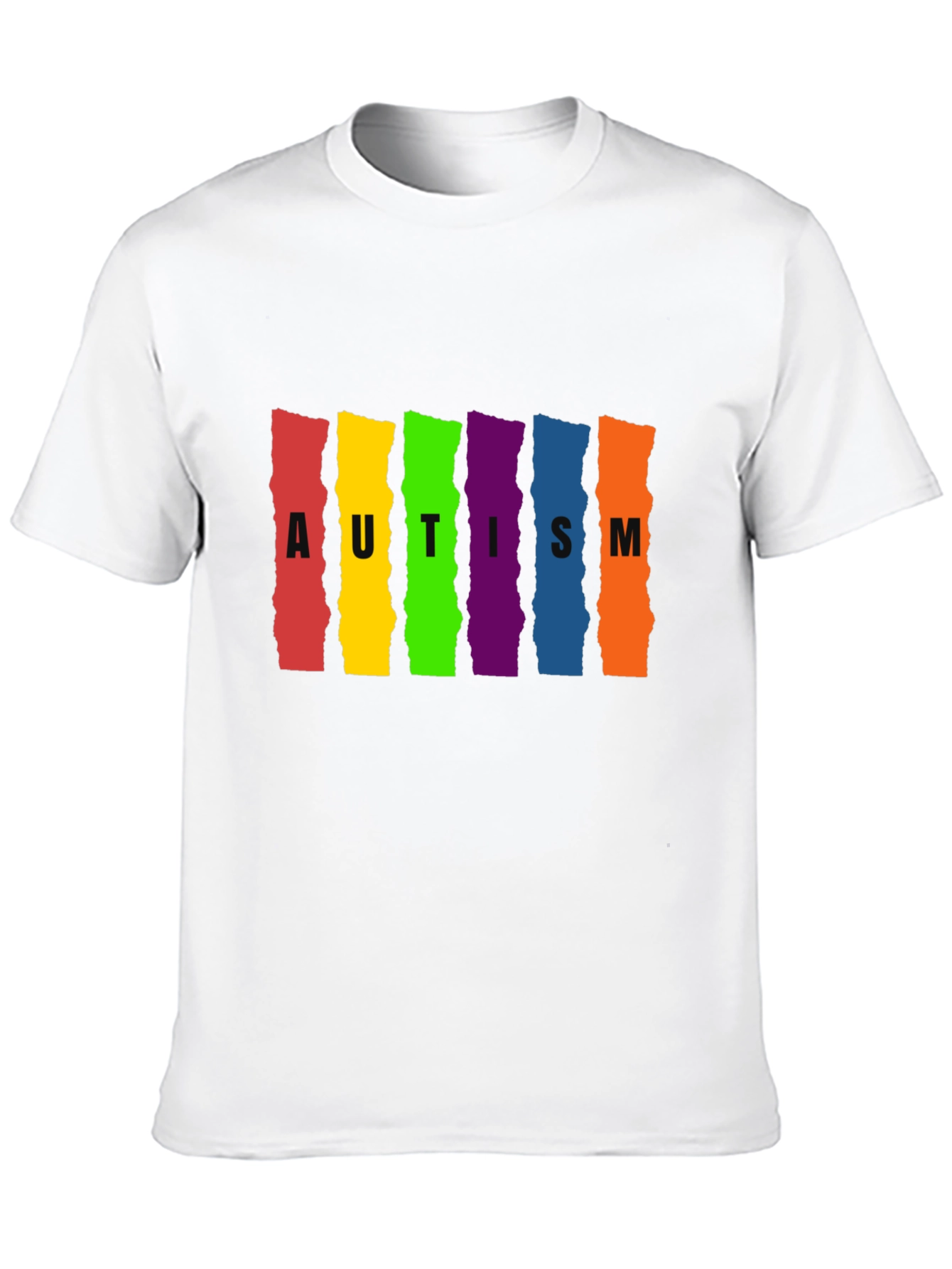 Autism Awareness Rainbow Striped T-Shirt