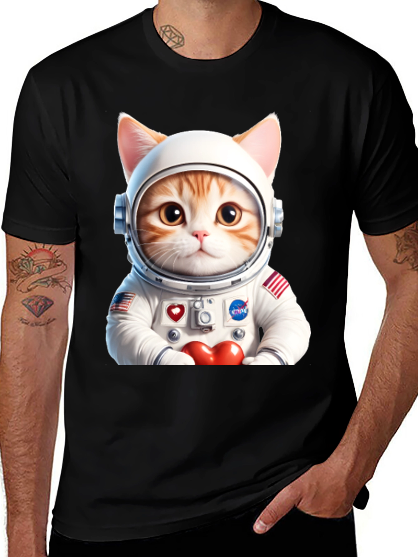 Astronaut Cat Graphic Tee