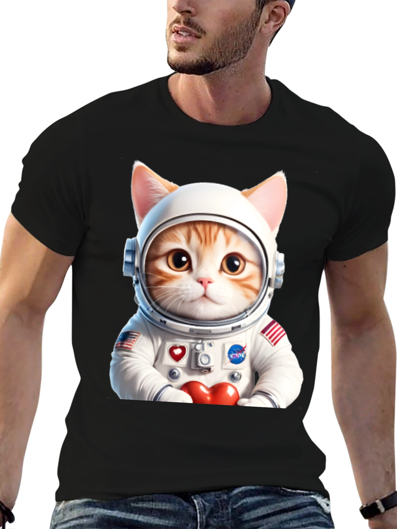 Astronaut Cat Graphic Tee