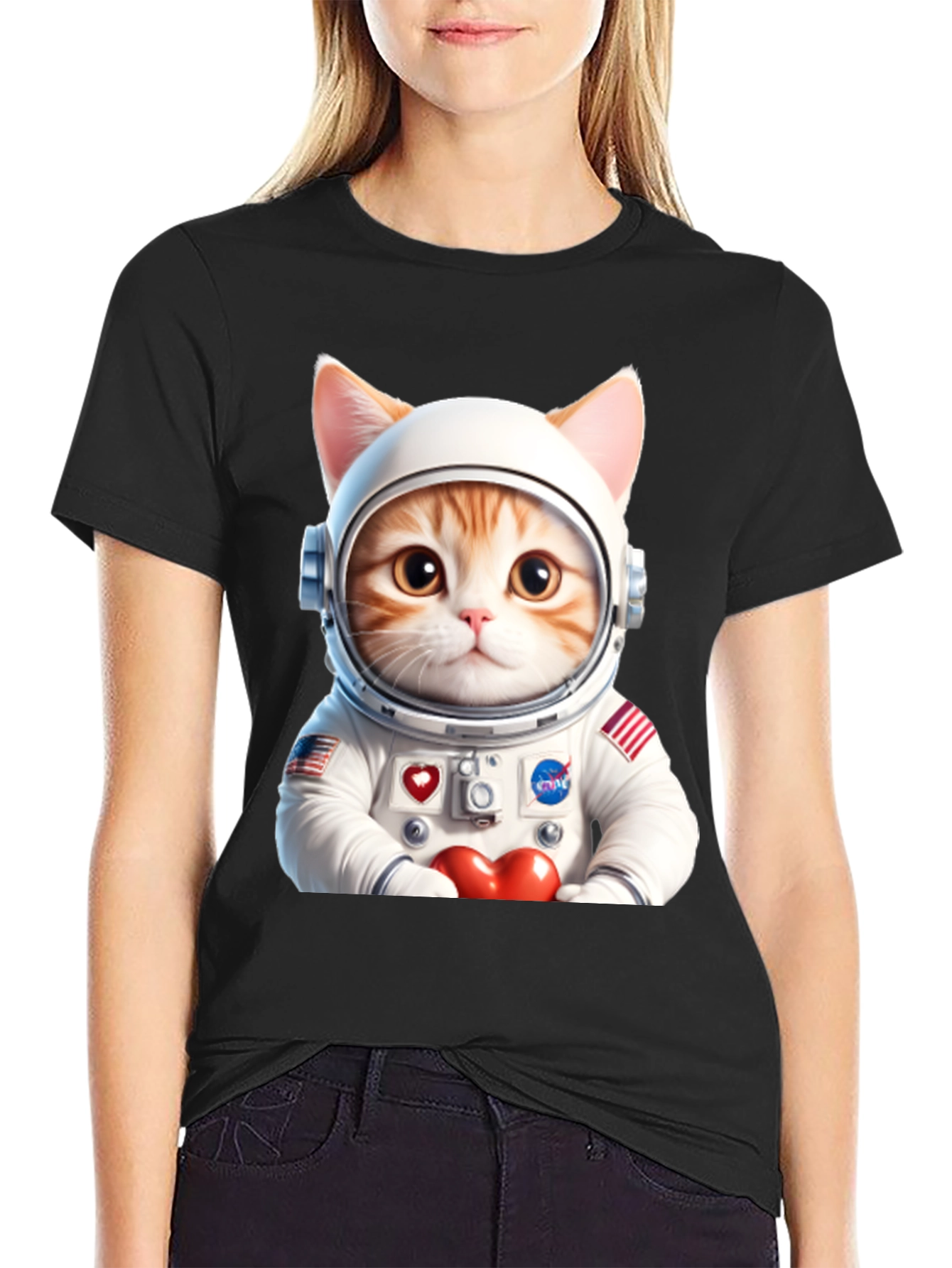 Astronaut Cat Graphic Tee