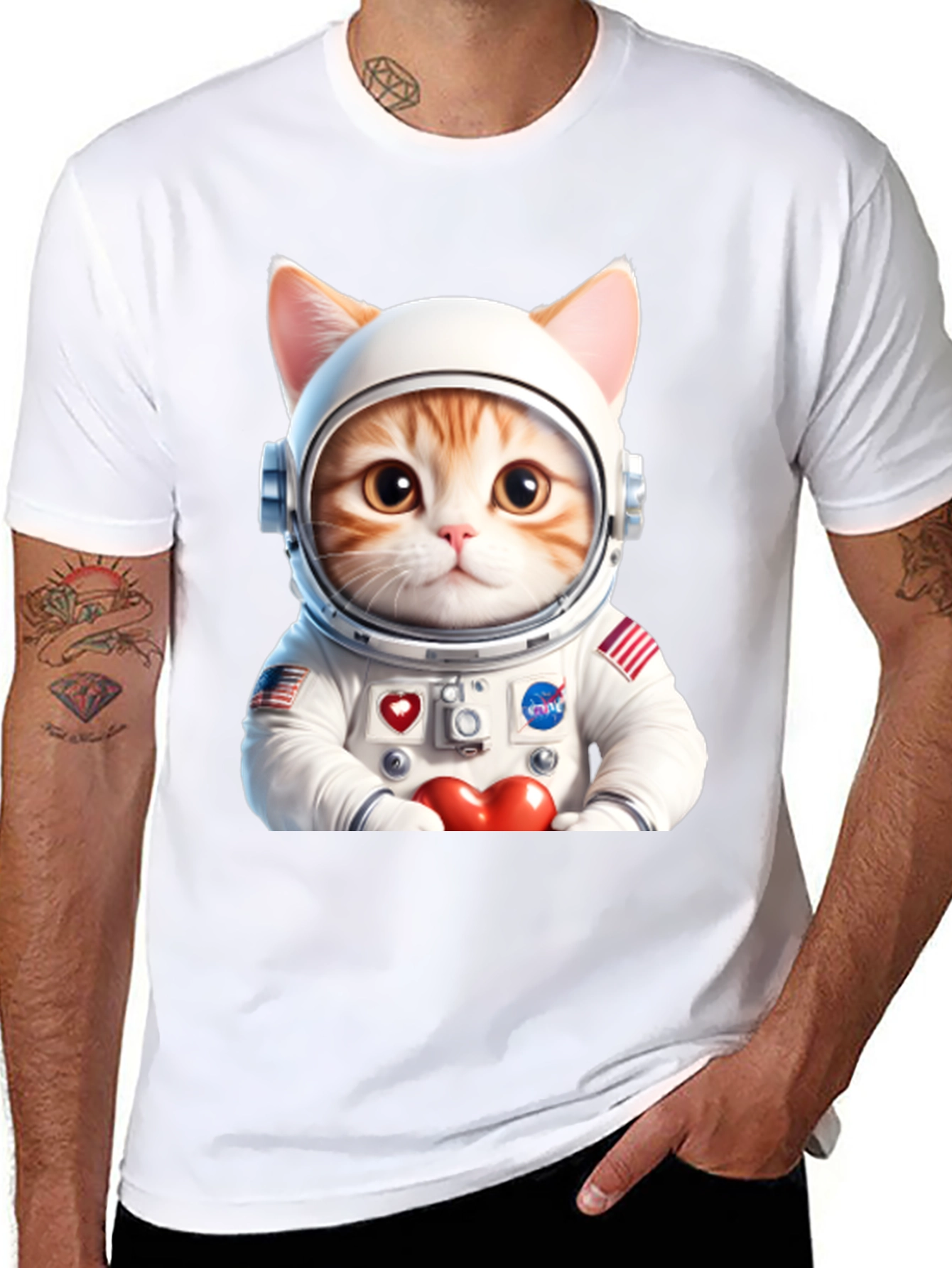 Astronaut Cat Graphic Tee