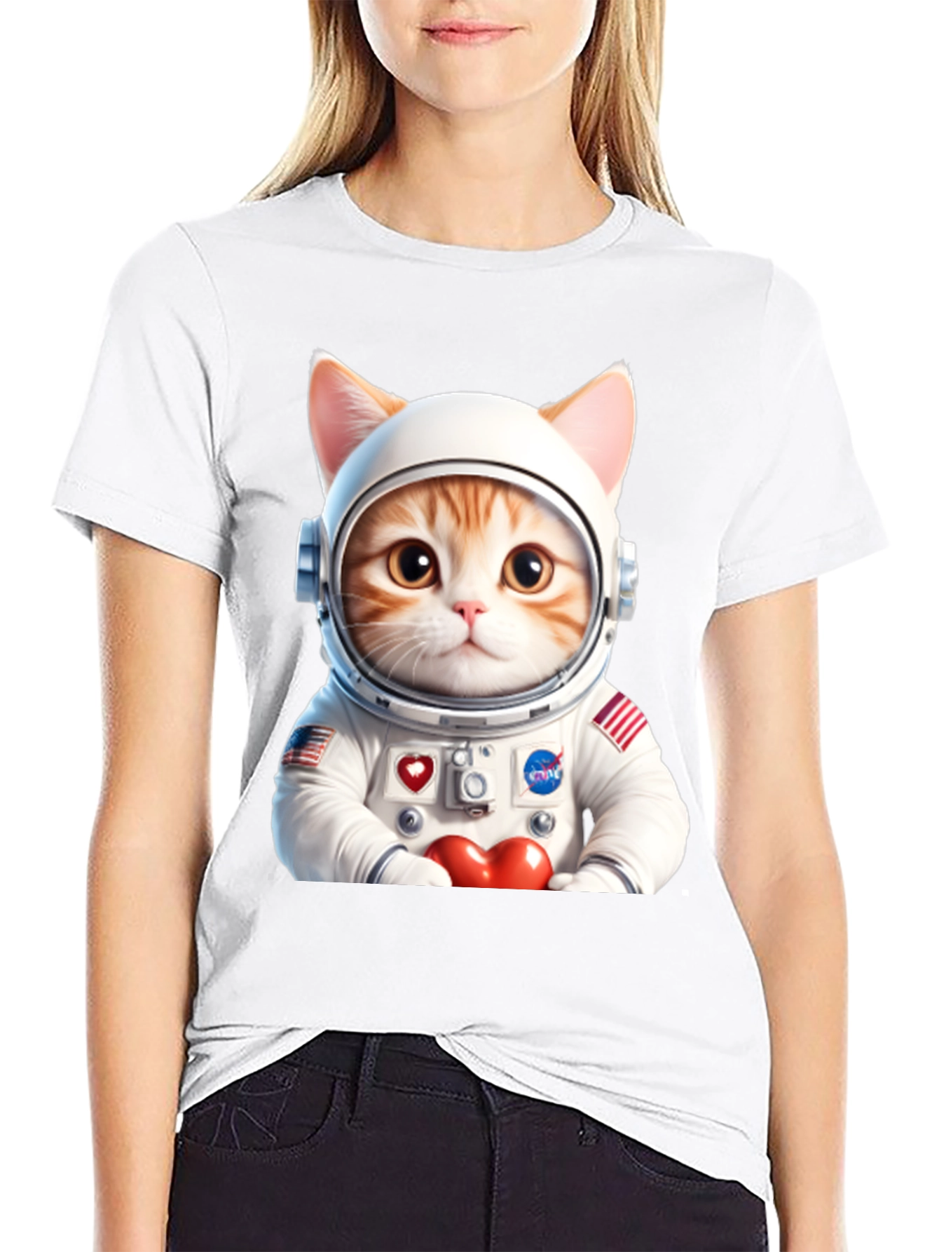 Astronaut Cat Graphic Tee