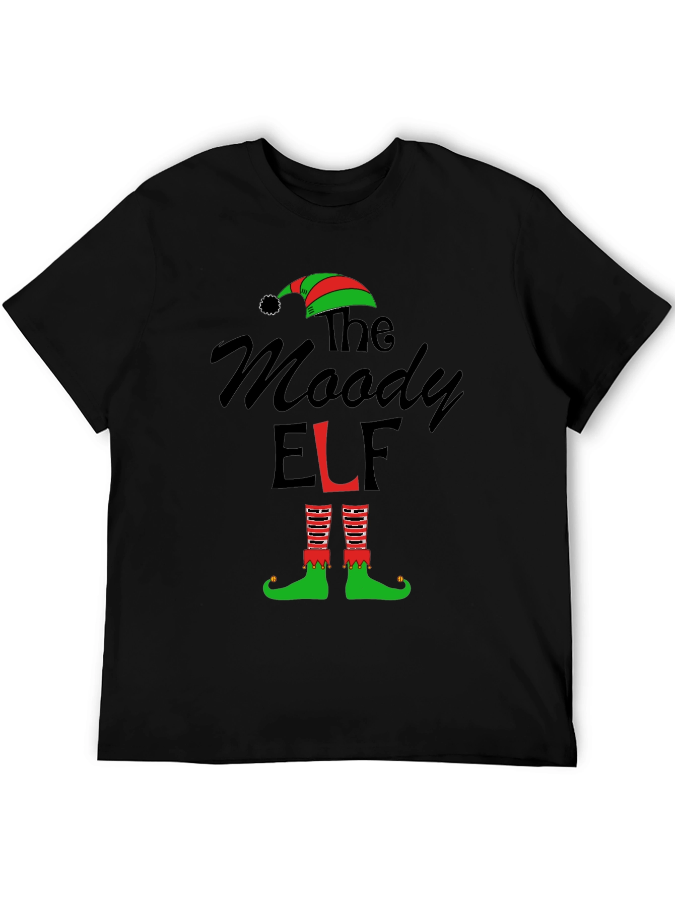 The Moody Elf Christmas Graphic T-Shirt