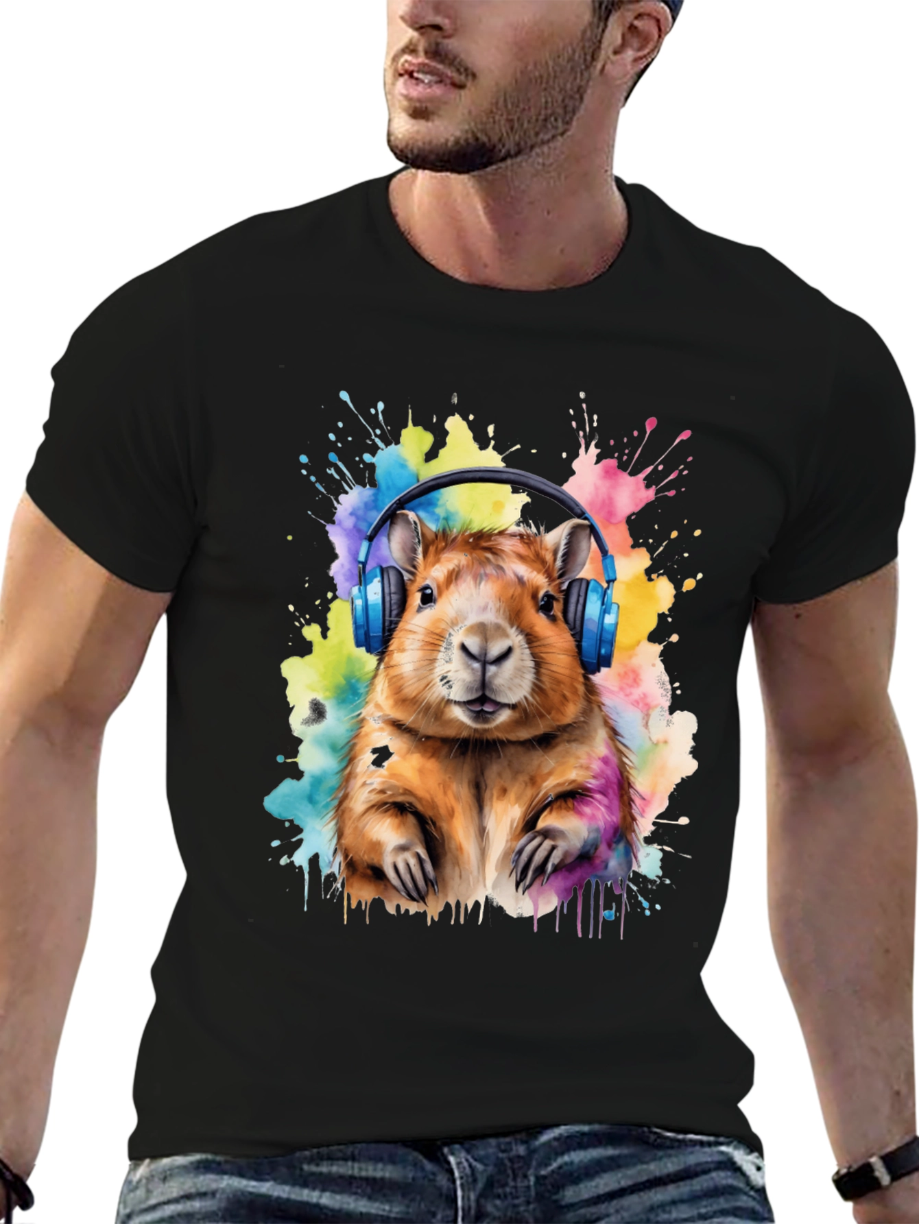 Capybara Headphone T-Shirt