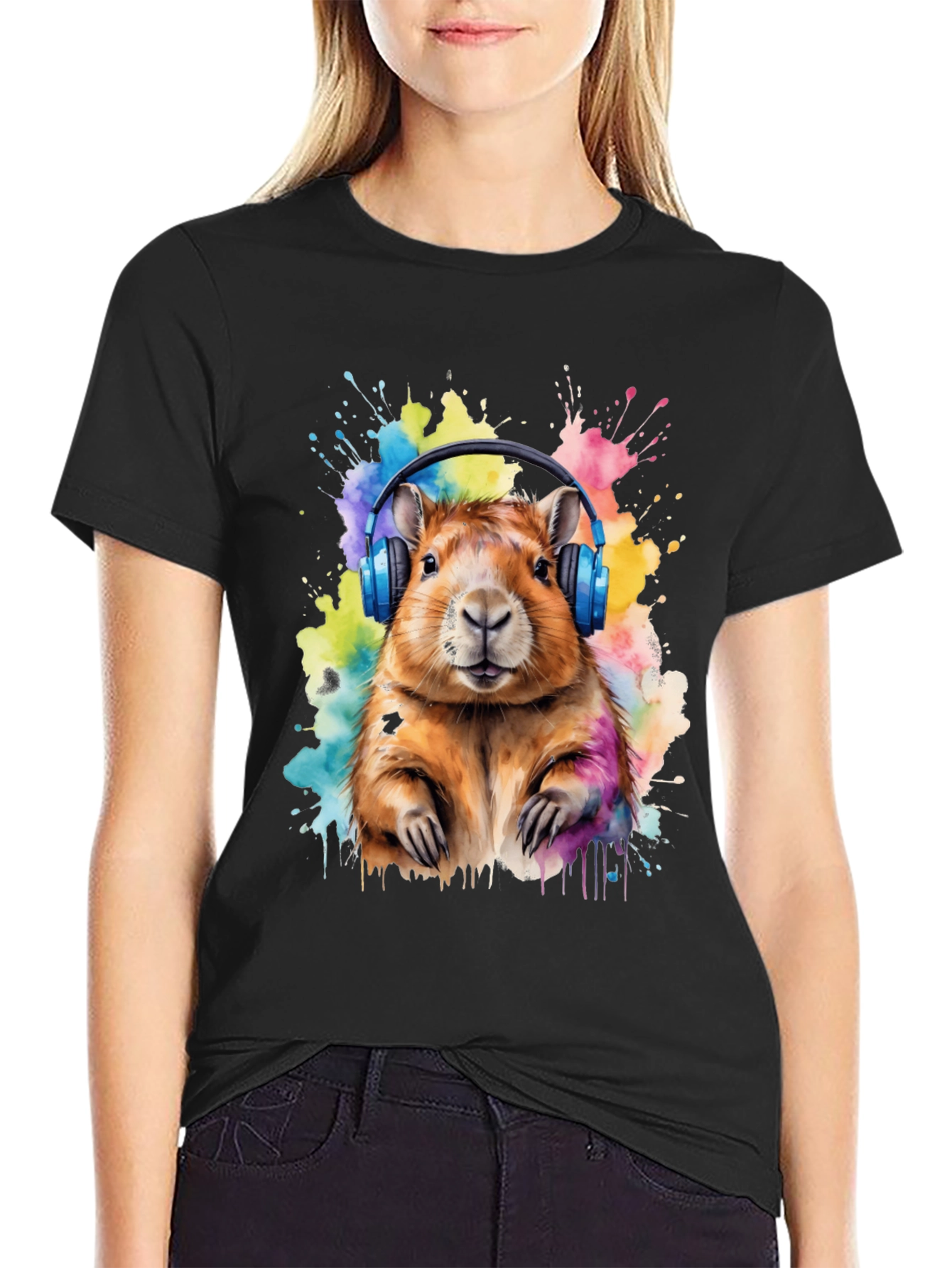 Capybara Headphone T-Shirt