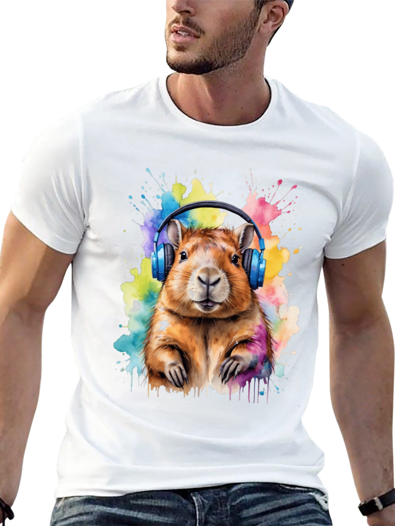 Capybara Headphone T-Shirt