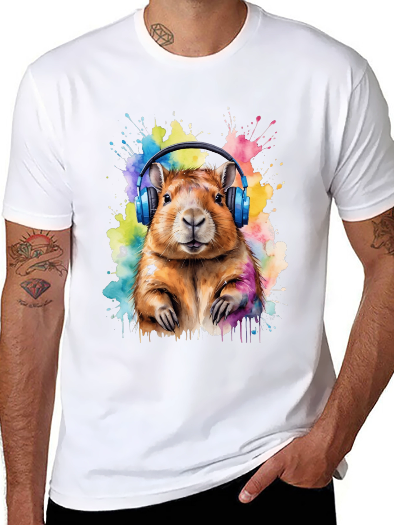 Capybara Headphone T-Shirt