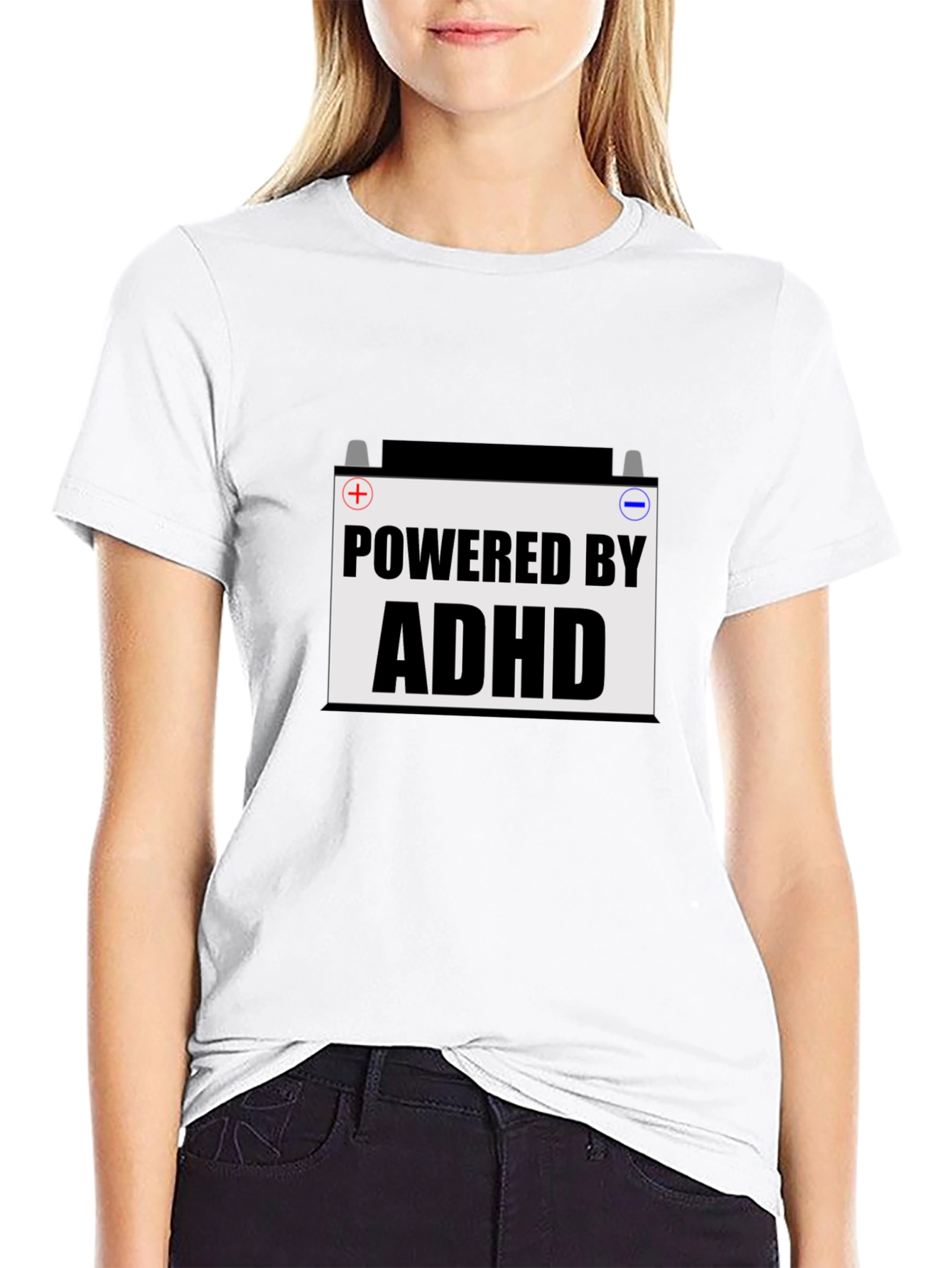 Powered by ADHD T-Shirt - Novelty Tee