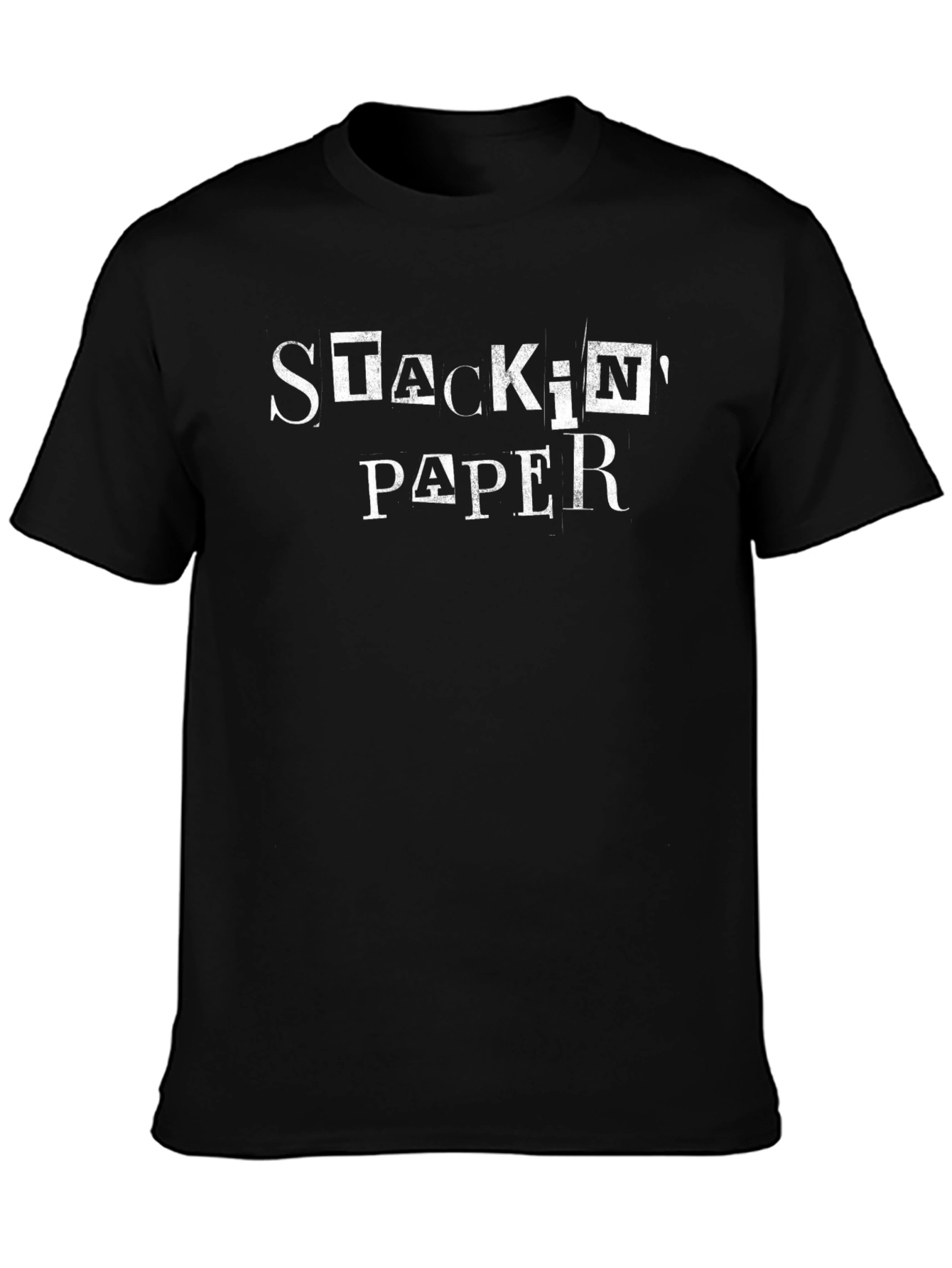 Stackin Paper Graphic Tee - Black Cotton Blend