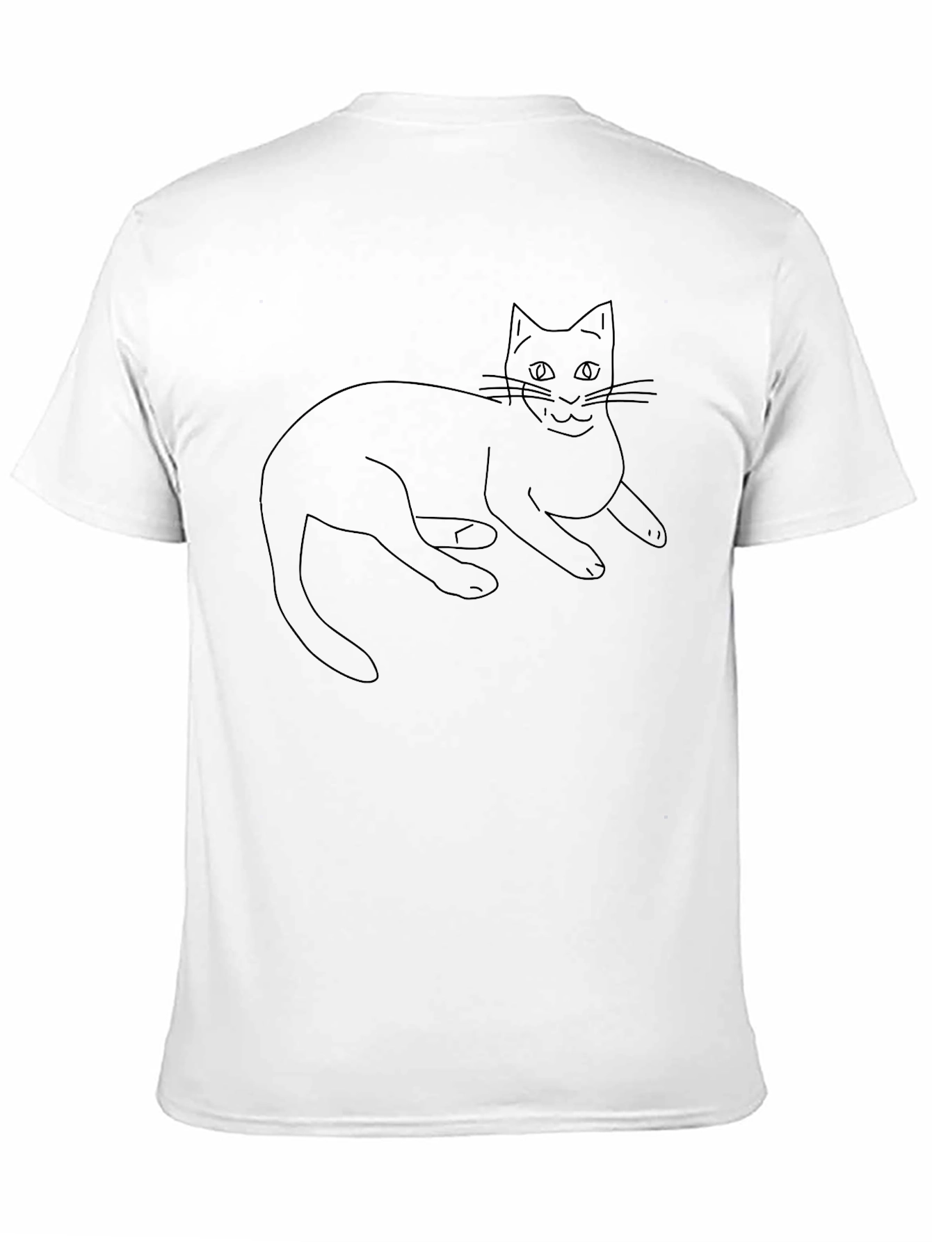 Cool Cat Outline Black T-Shirt