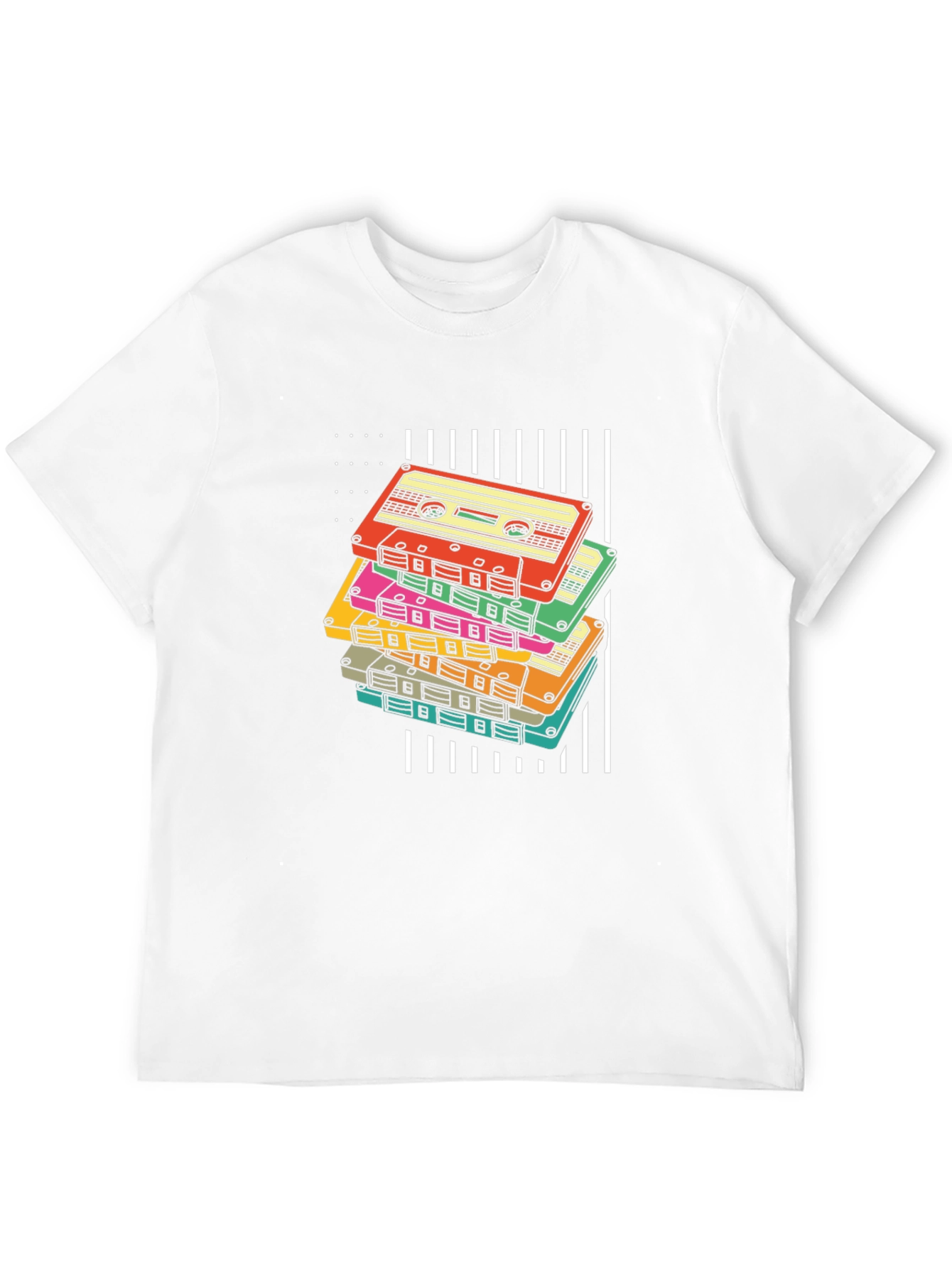 Retro Cassette Tape Stack Graphic Tee