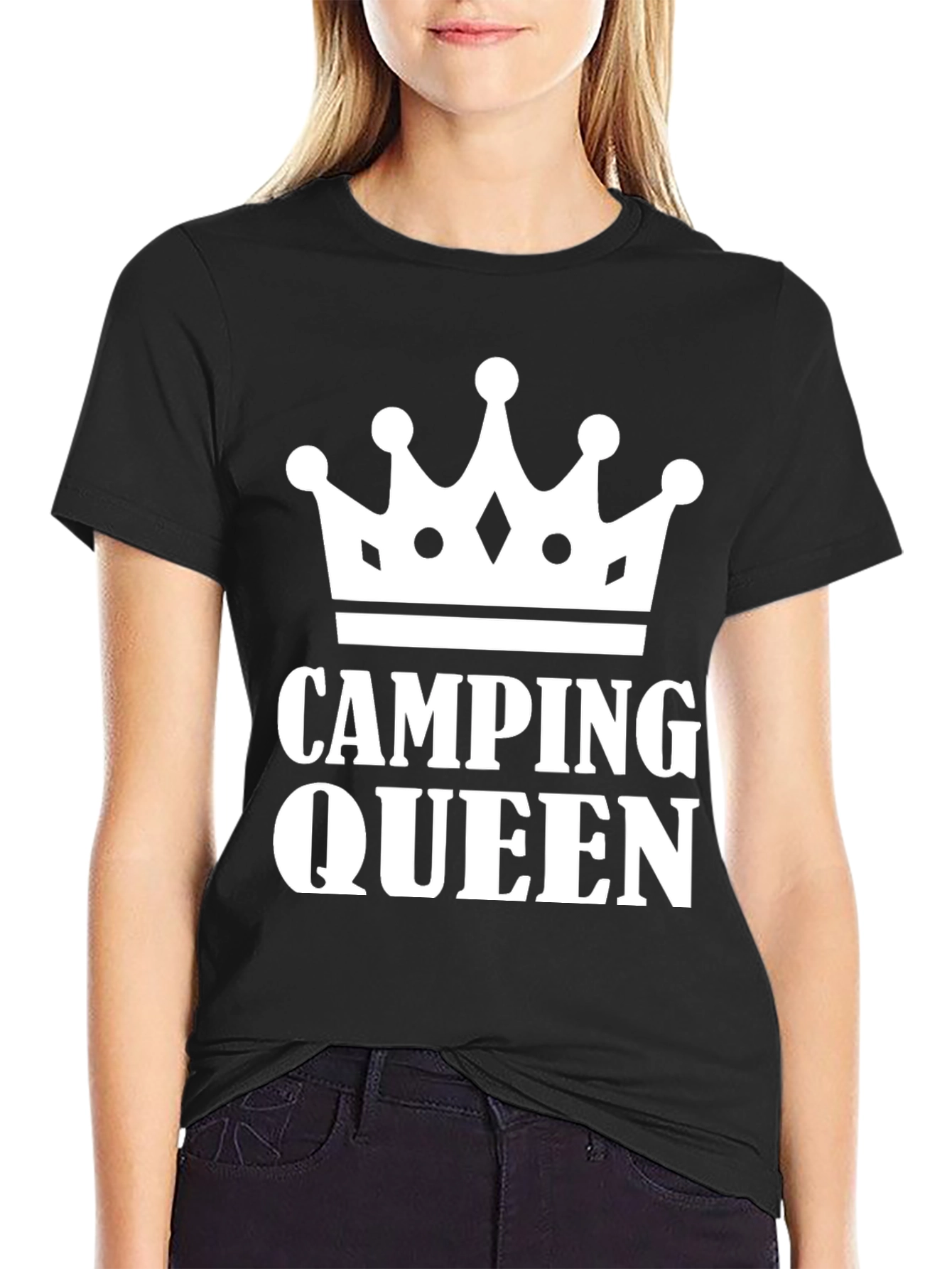 Camping Queen Black T-Shirt