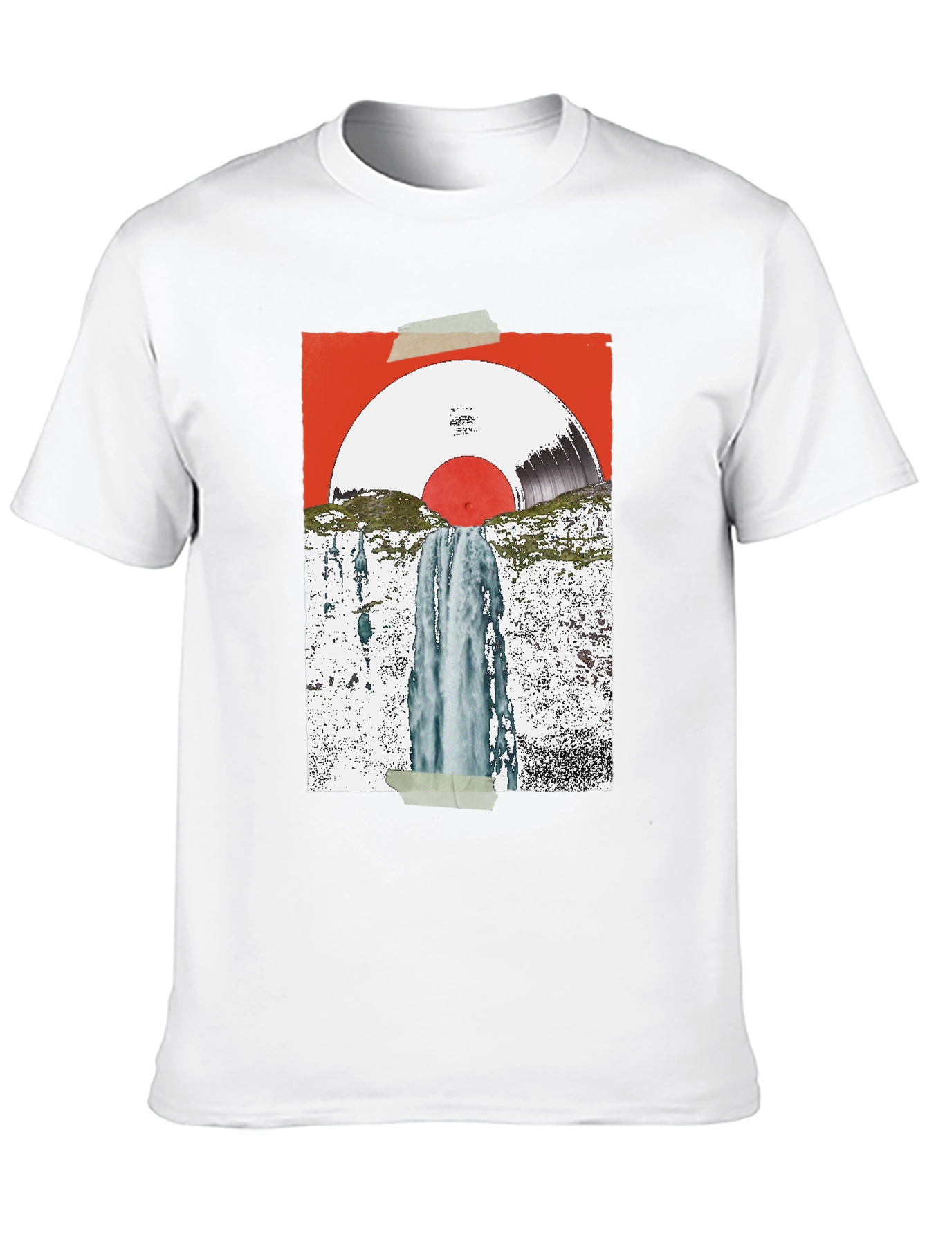 Abstract Vinyl Record Waterfall Graphic Tee