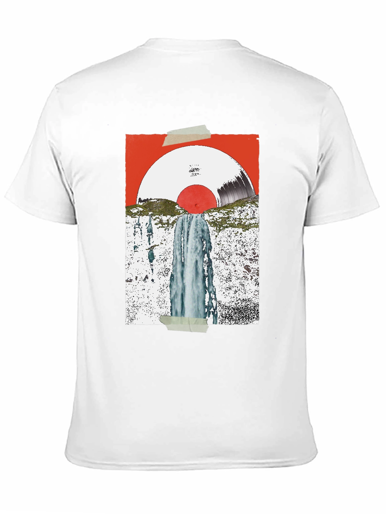 Abstract Vinyl Record Waterfall Graphic Tee