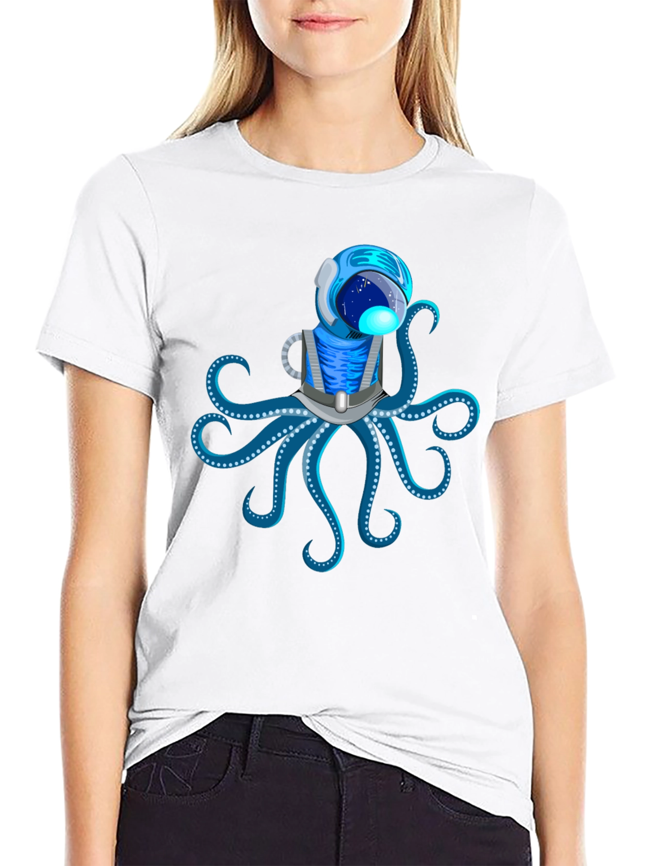 Astronaut Octopus Graphic T-Shirt