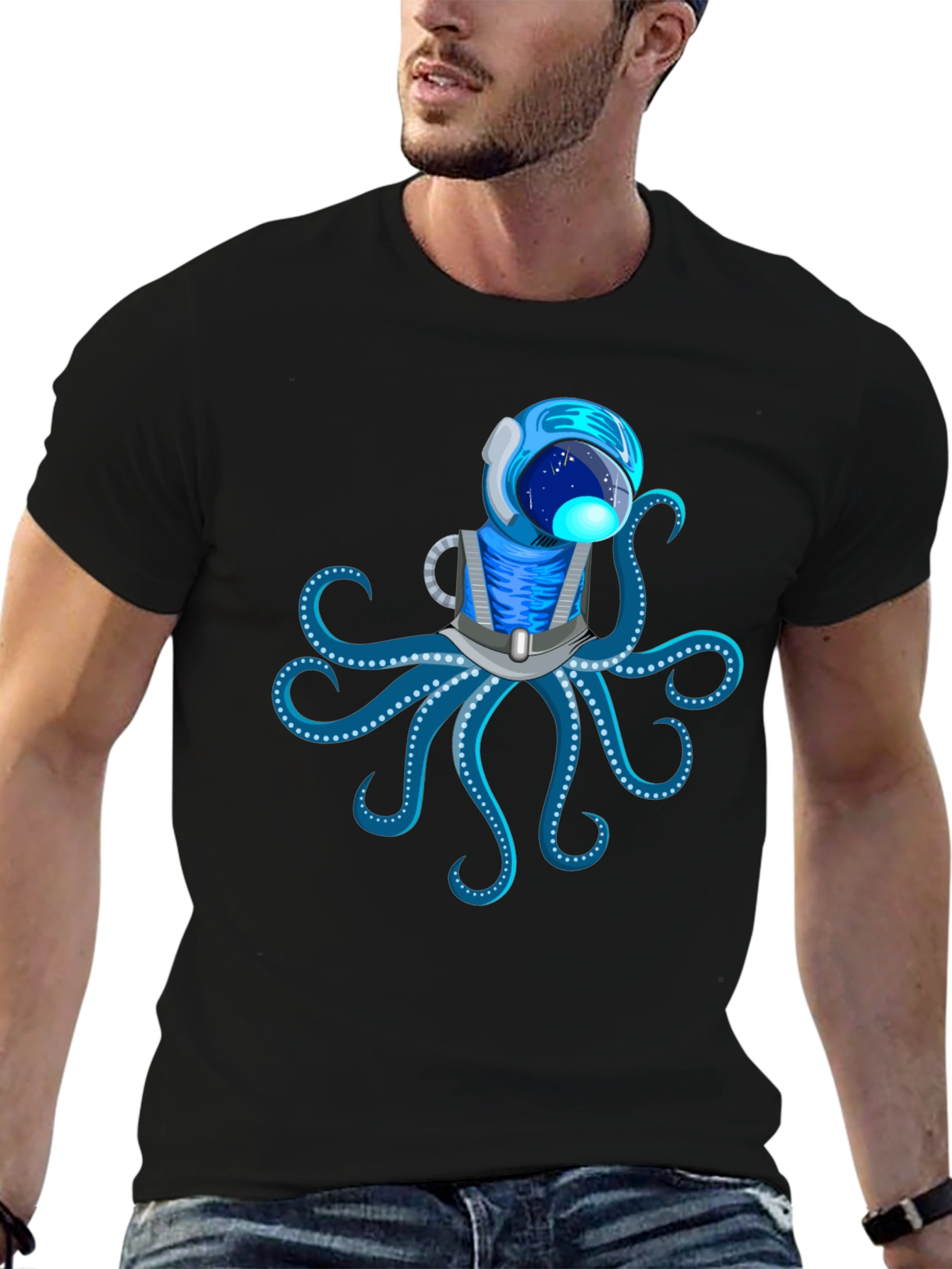Astronaut Octopus Graphic T-Shirt