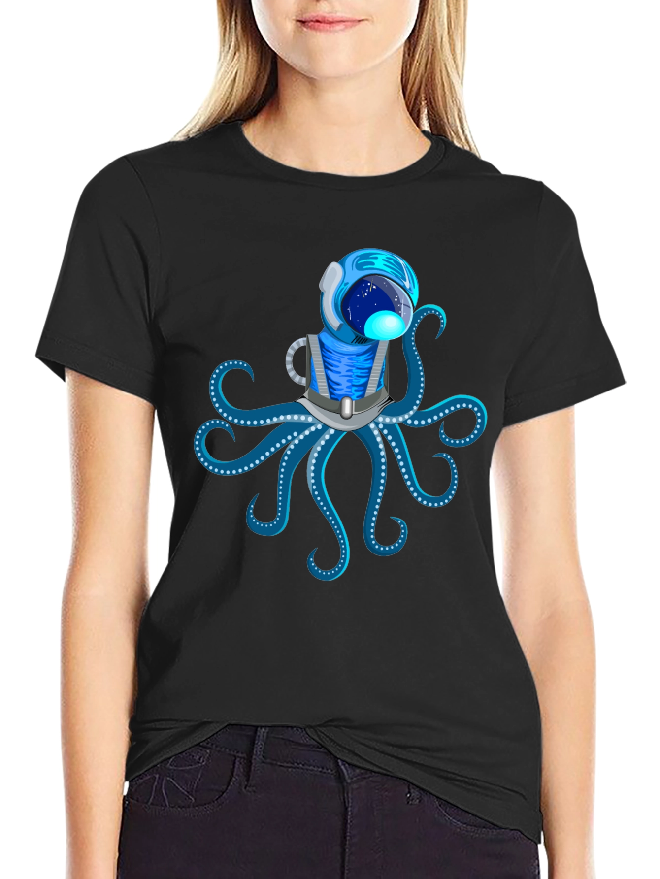 Astronaut Octopus Graphic T-Shirt