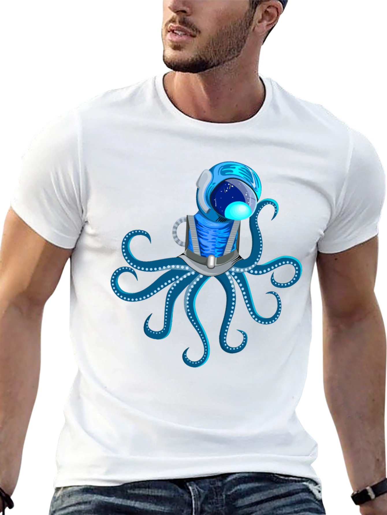 Astronaut Octopus Graphic T-Shirt