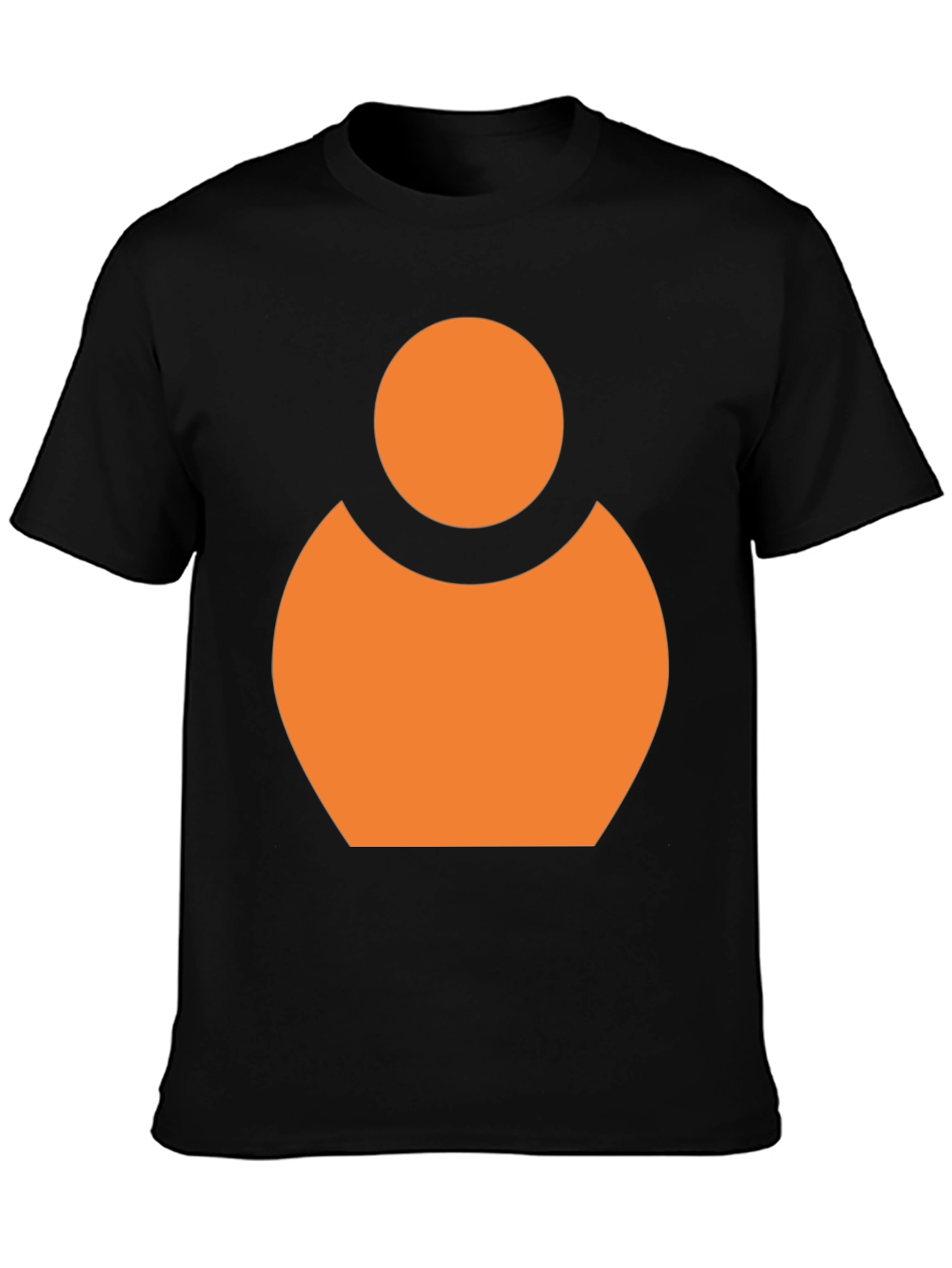 Abstract Orange Person Icon Black T-Shirt
