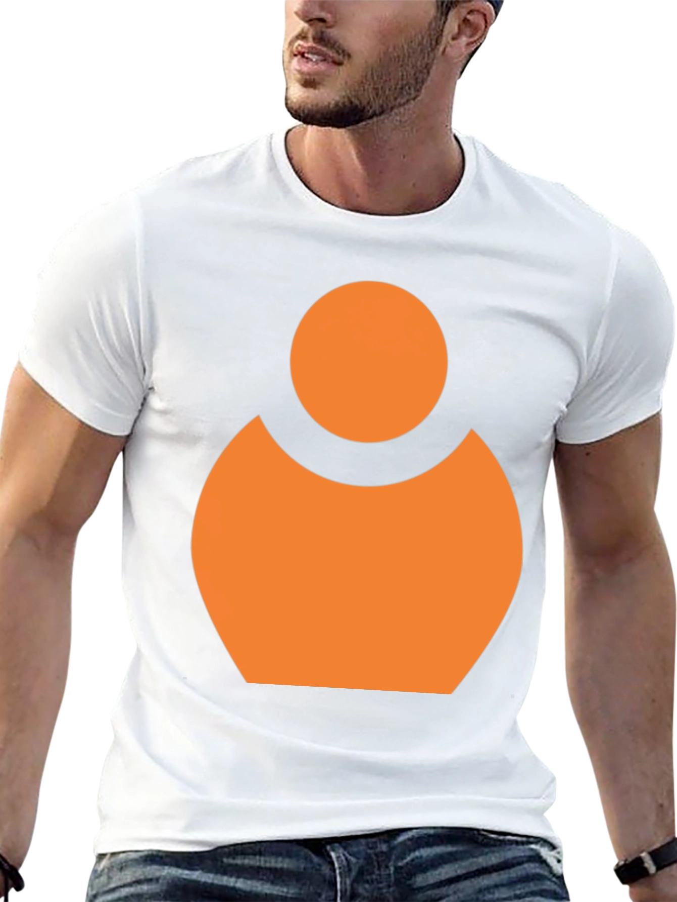 Abstract Orange Person Icon Black T-Shirt