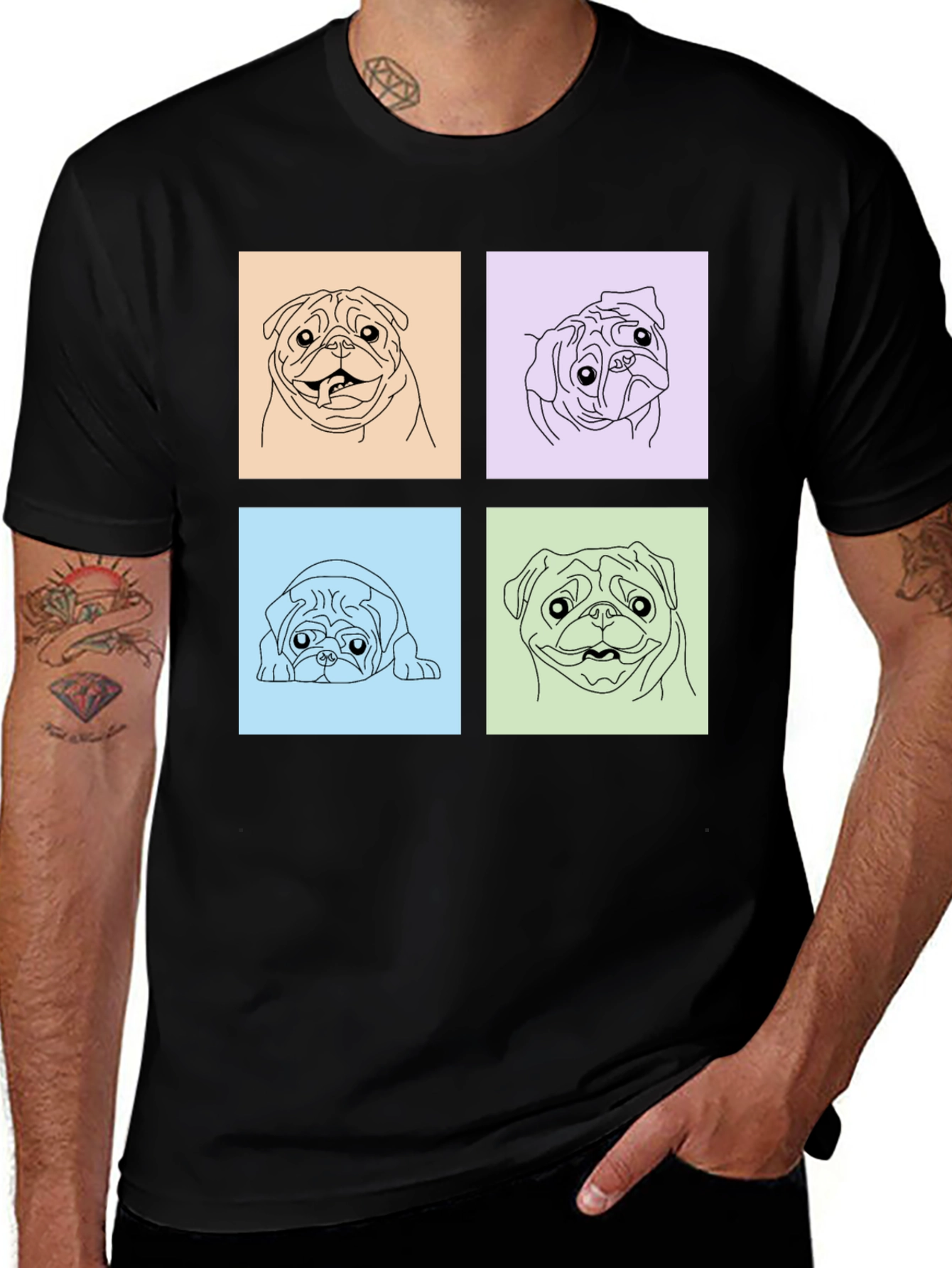 Pug Pop Art T-Shirt - Cute Dog Lover Tee