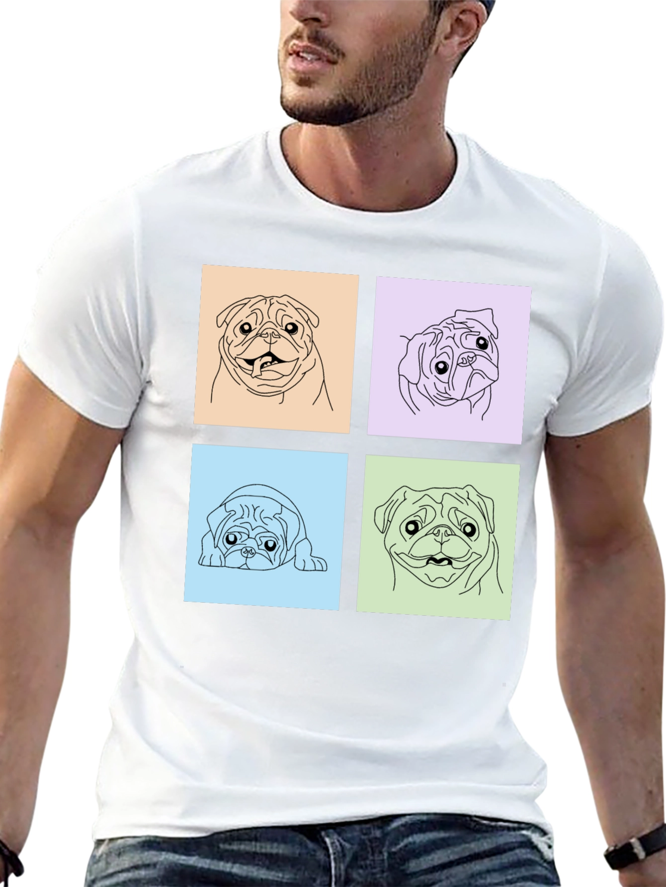 Pug Pop Art T-Shirt - Cute Dog Lover Tee