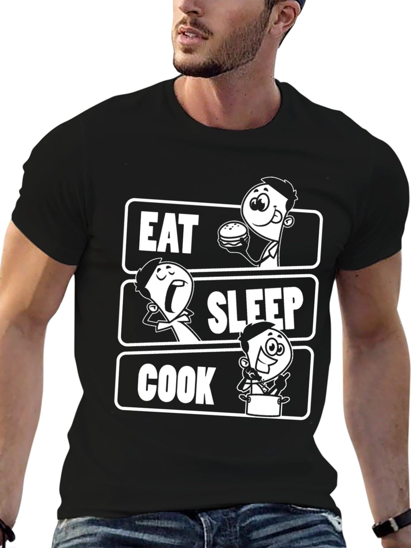 Eat Sleep Cook Graphic Tee - Chefs Humor