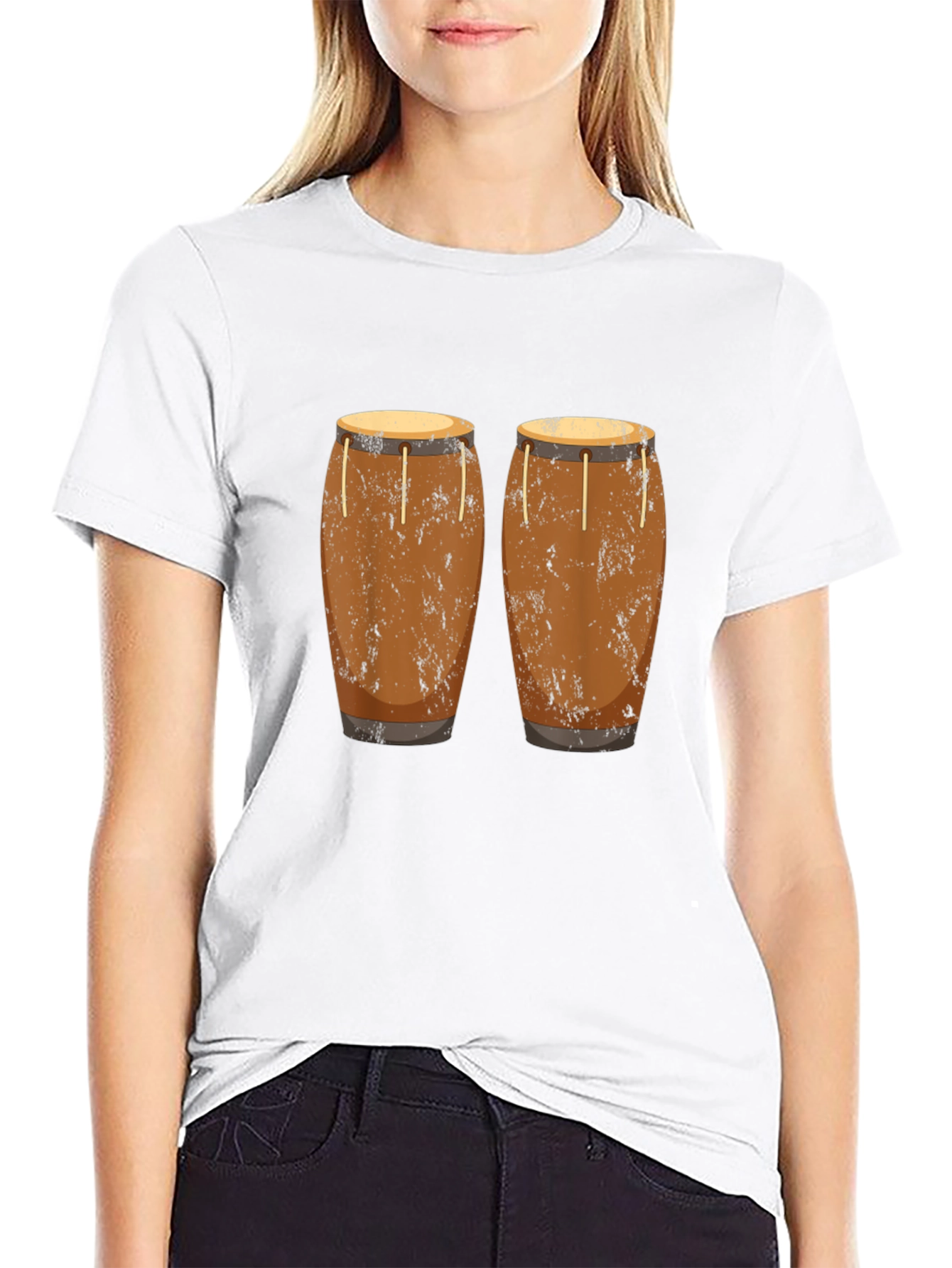 Conga Drum Graphic Tee - Black Unisex T-Shirt
