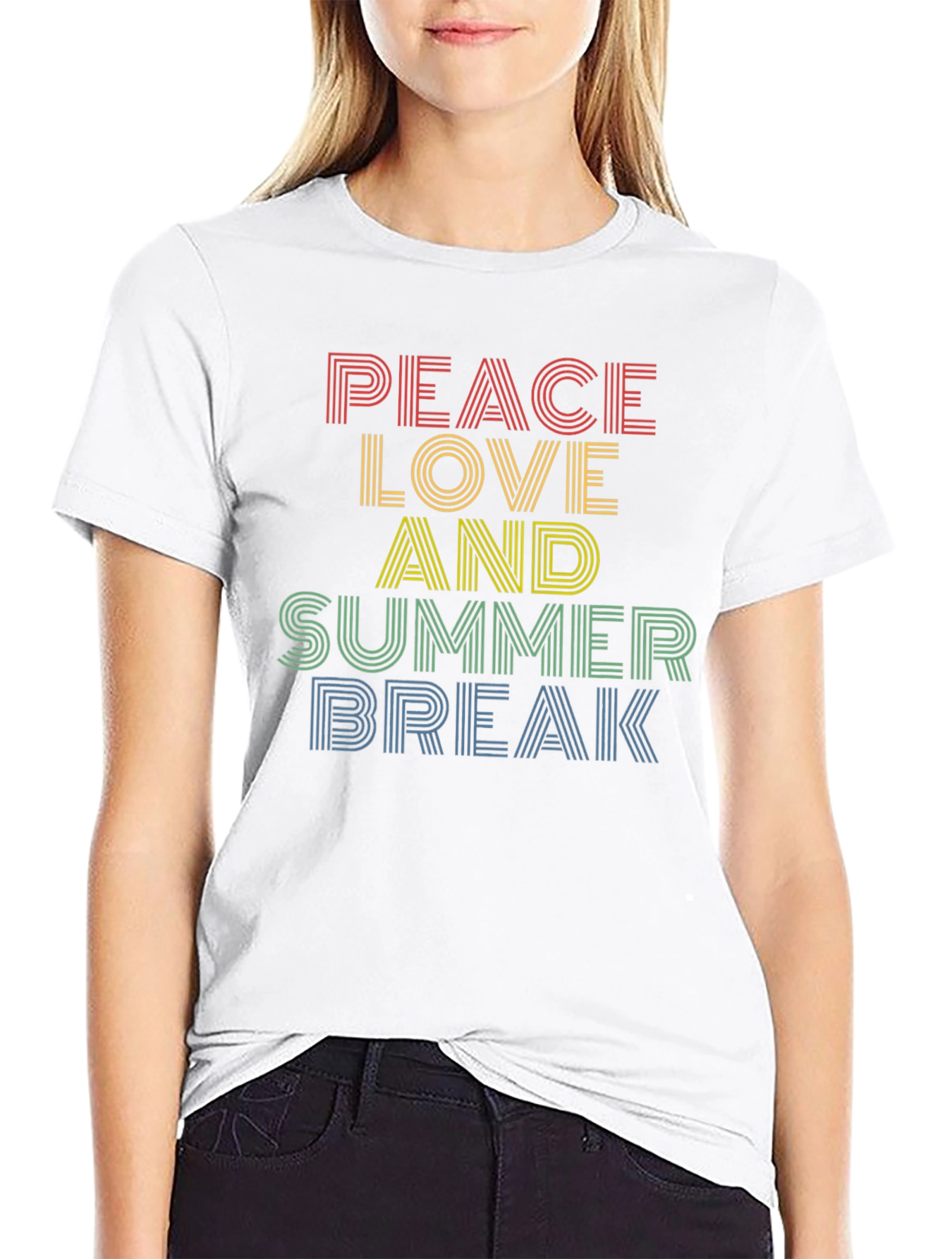 Peace Love Summer Break Retro T-Shirt