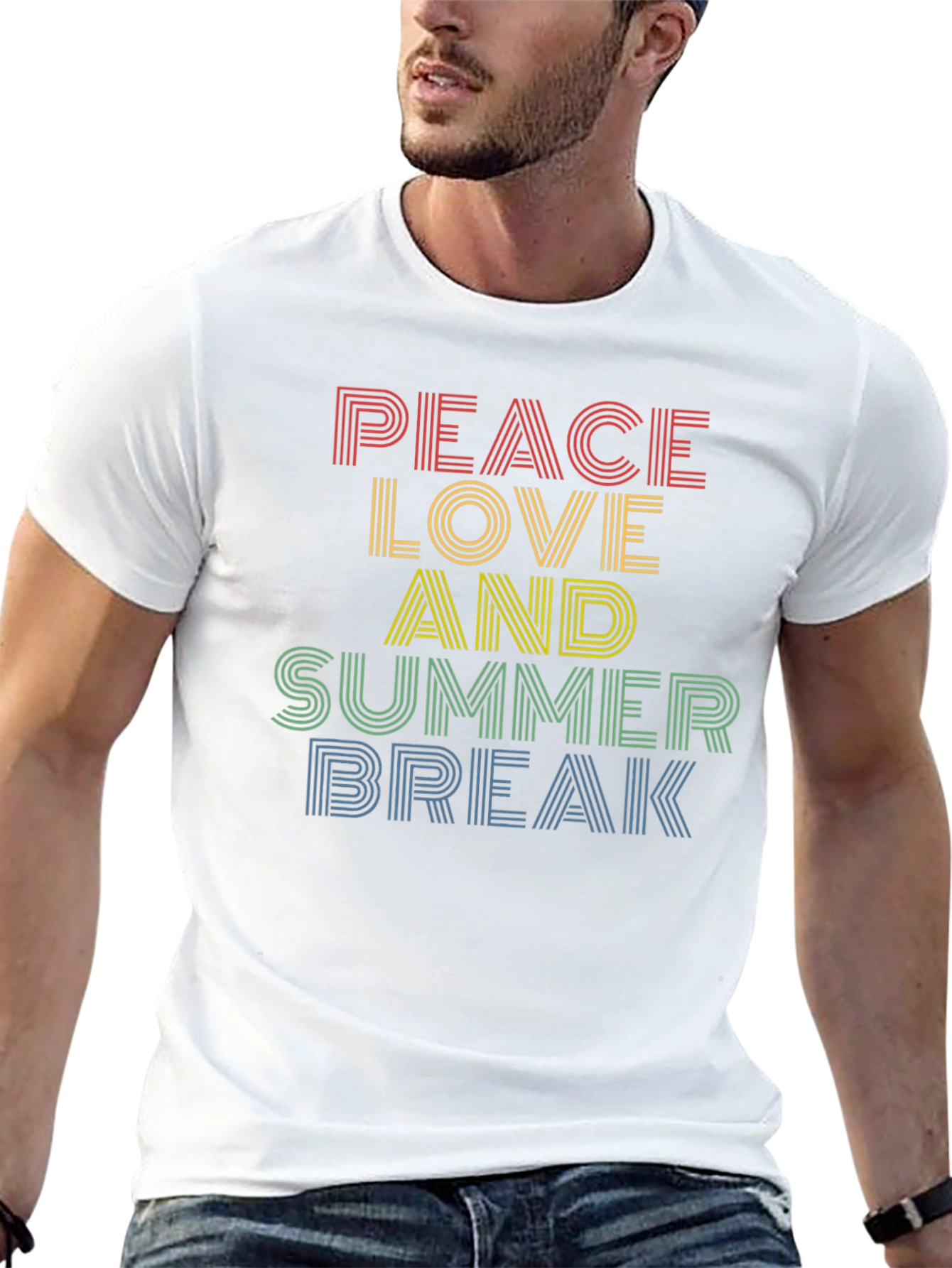 Peace Love Summer Break Retro T-Shirt
