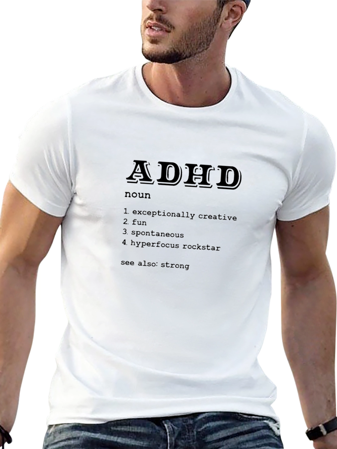 ADHD Definition Black T-Shirt Creative Fun Rockstar