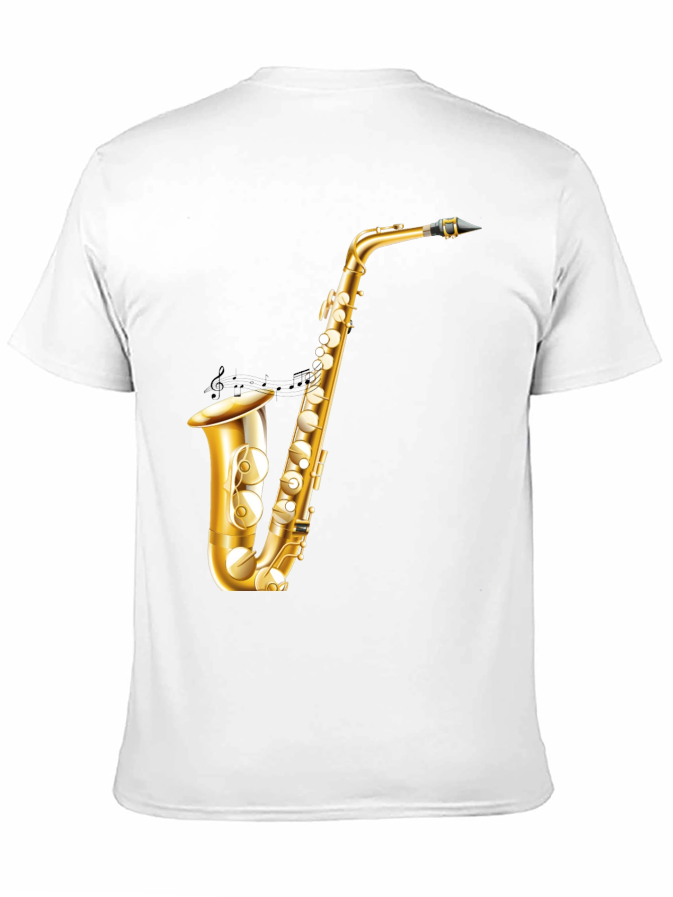 Saxophone Graphic Tee - Musician Style Black T-Shirt