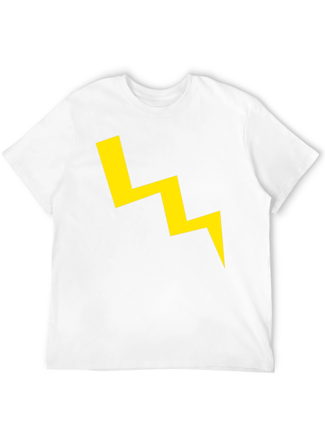 Black T-Shirt with Yellow Lightning Bolt Graphic