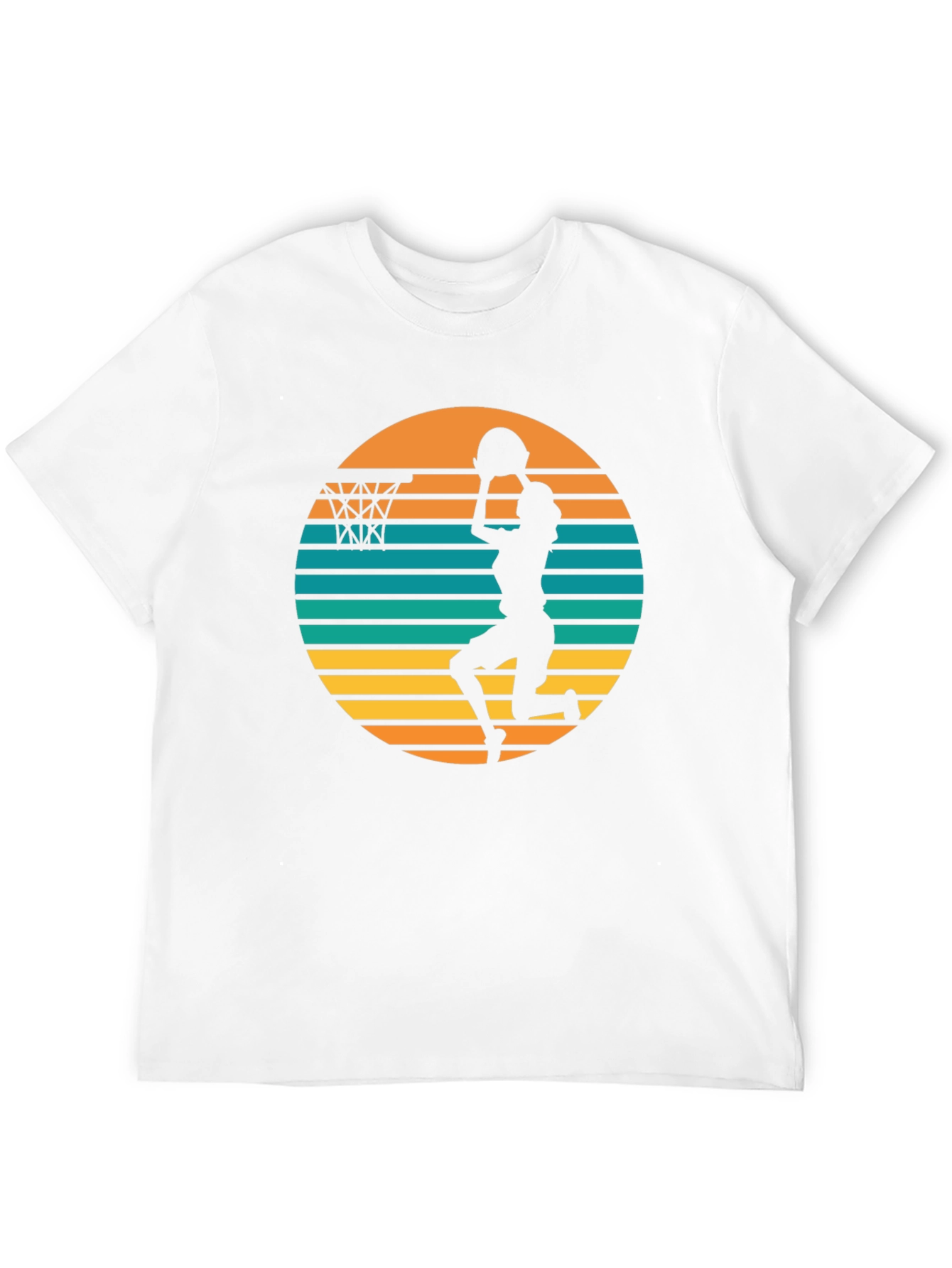 Retro Sunset Basketball T-Shirt
