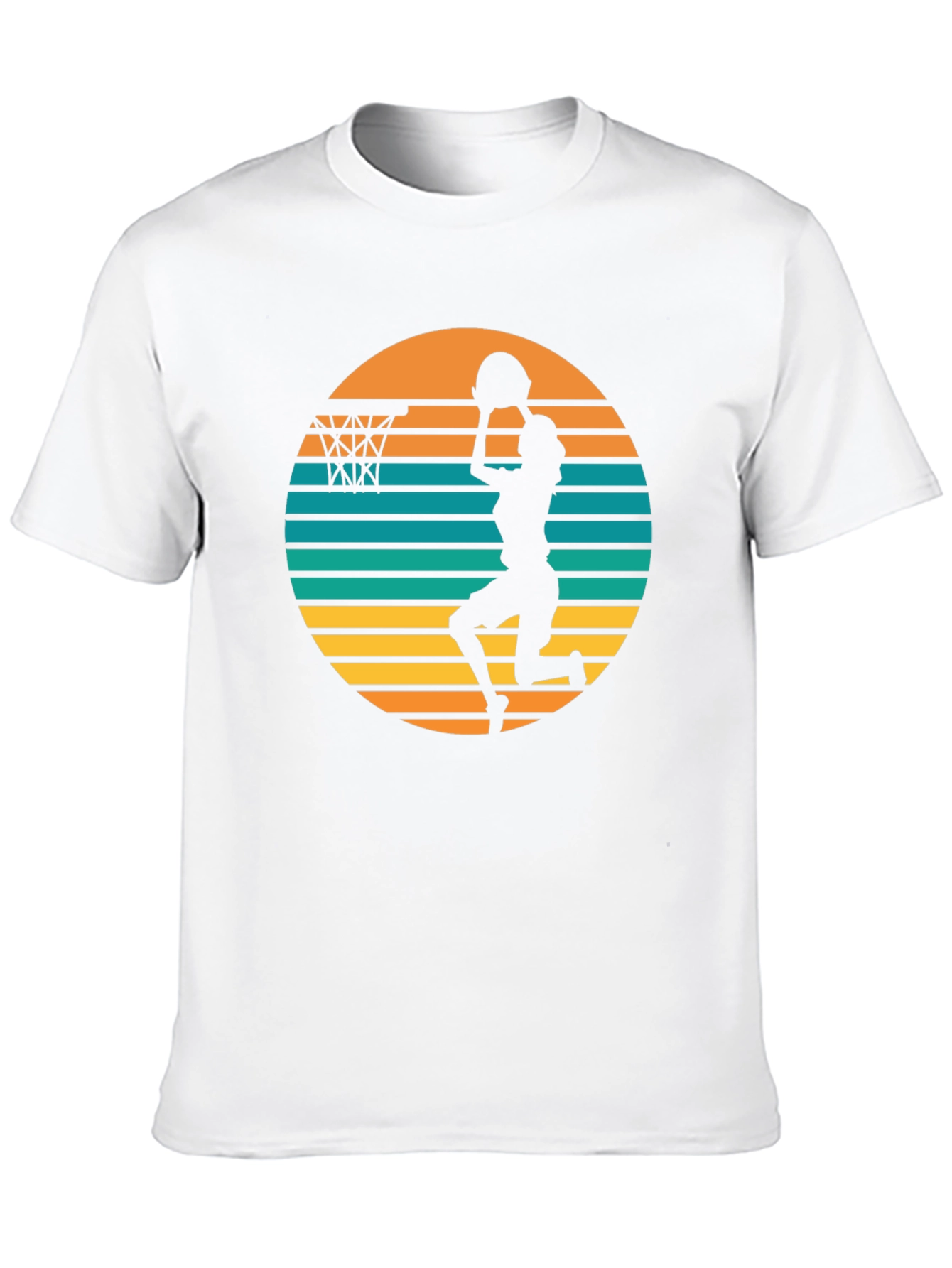 Retro Sunset Basketball T-Shirt