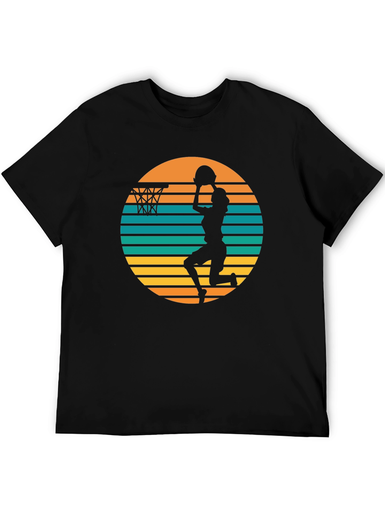 Retro Sunset Basketball T-Shirt