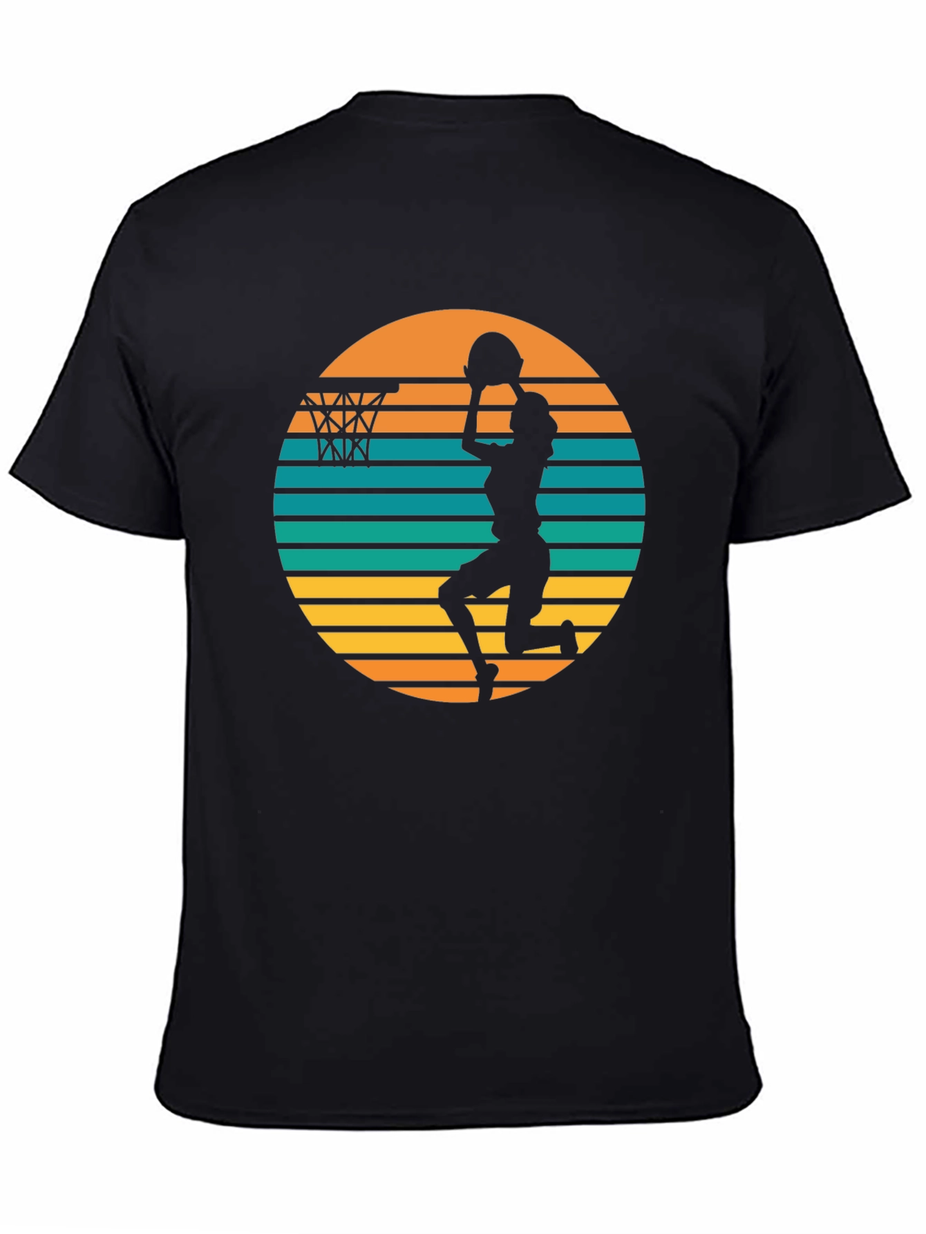Retro Sunset Basketball T-Shirt