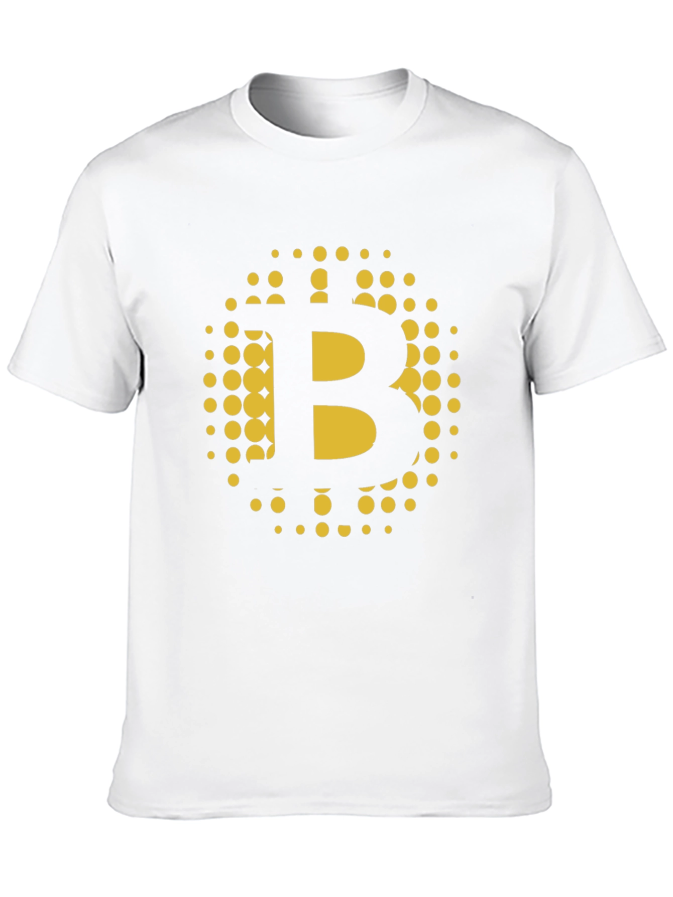 Bitcoin B Gold Dot Graphic Black T-Shirt
