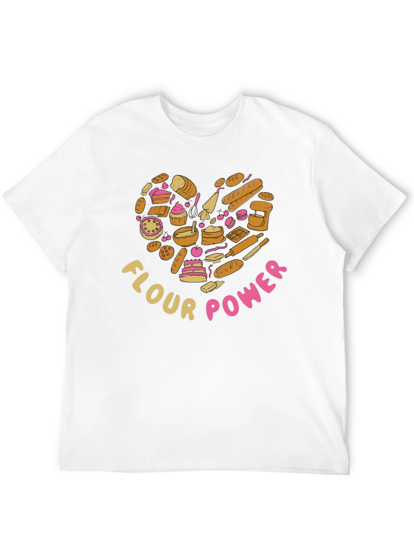 Flour Power Bakers Heart Graphic T-Shirt