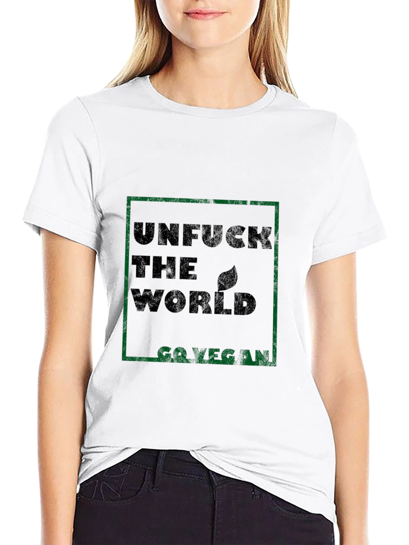 Unfuck the World Go Vegan Black T-Shirt