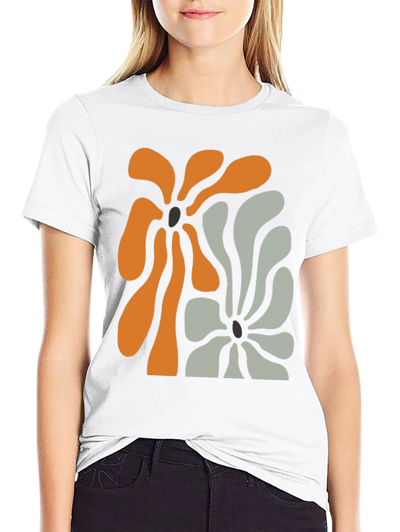 Abstract Floral Graphic Tee - Modern Design T-Shirt