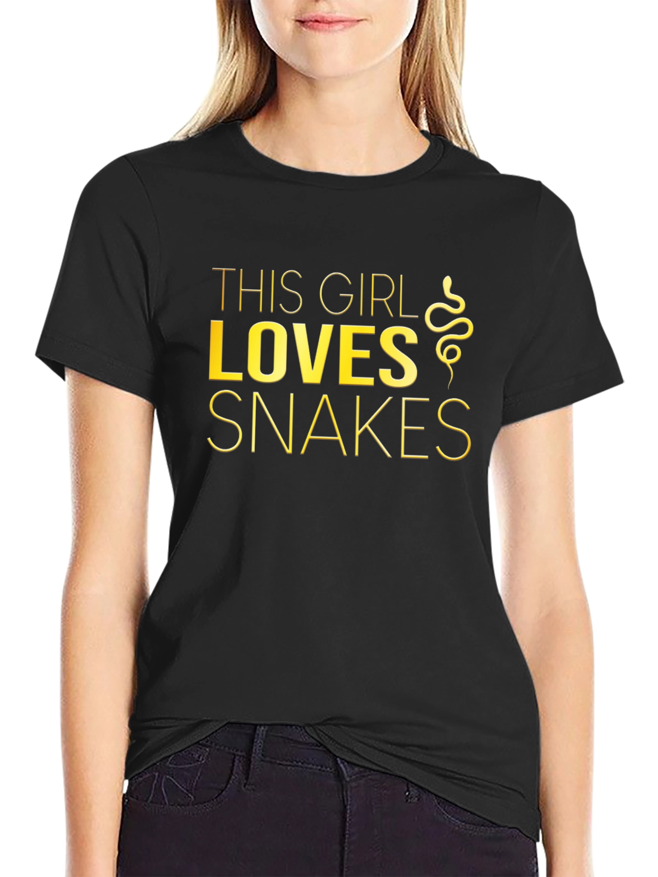 This Girl Loves Snakes T-Shirt - Black