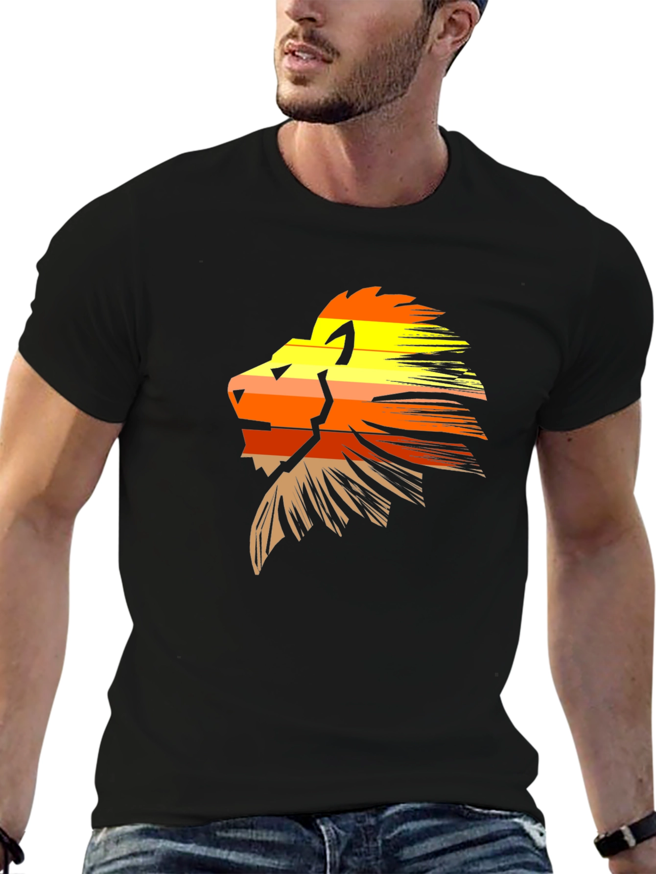 Lion Graphic Tee - Stylish Black T-Shirt