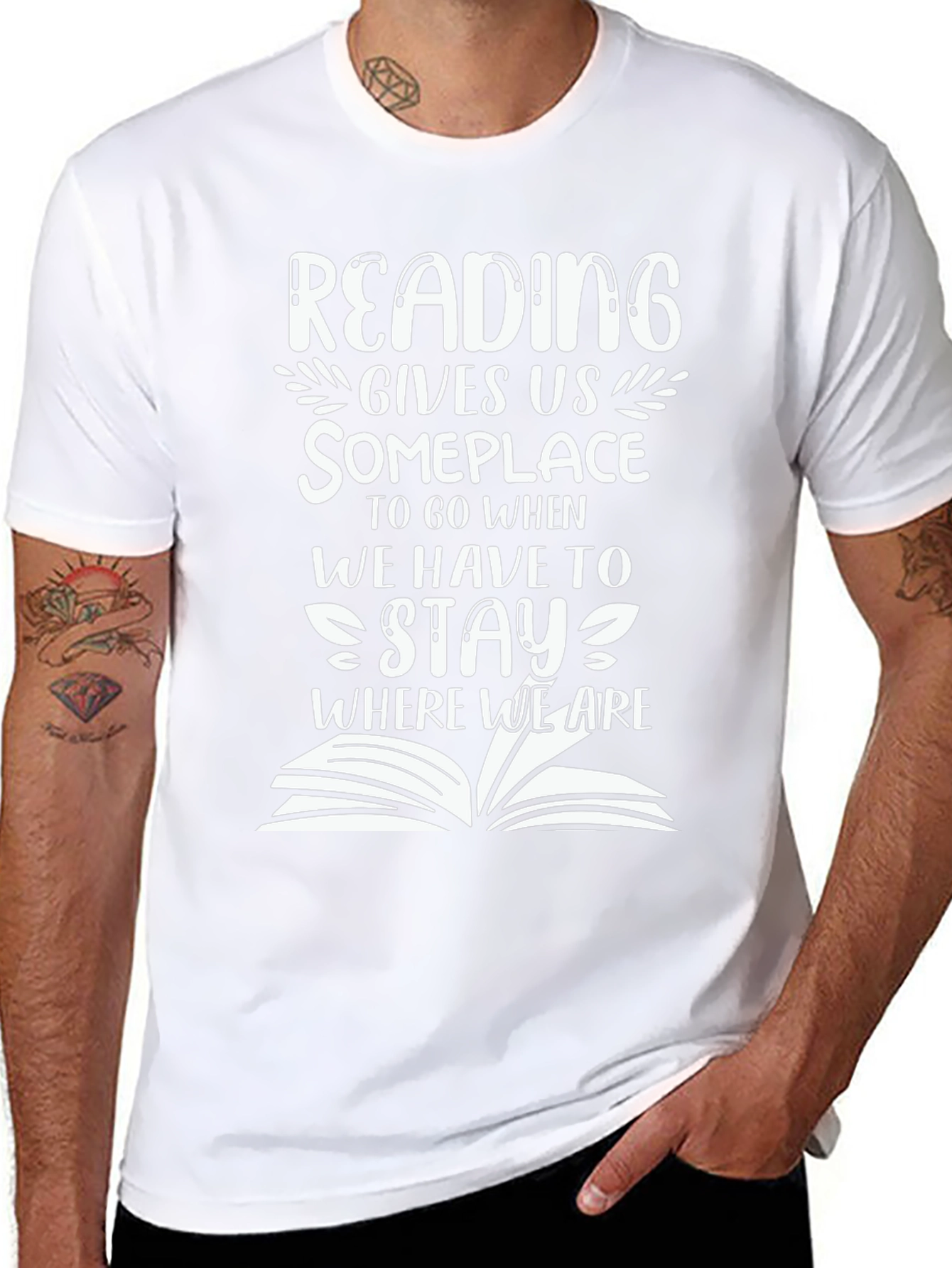 Reading Gives Us Someplace Black T-Shirt