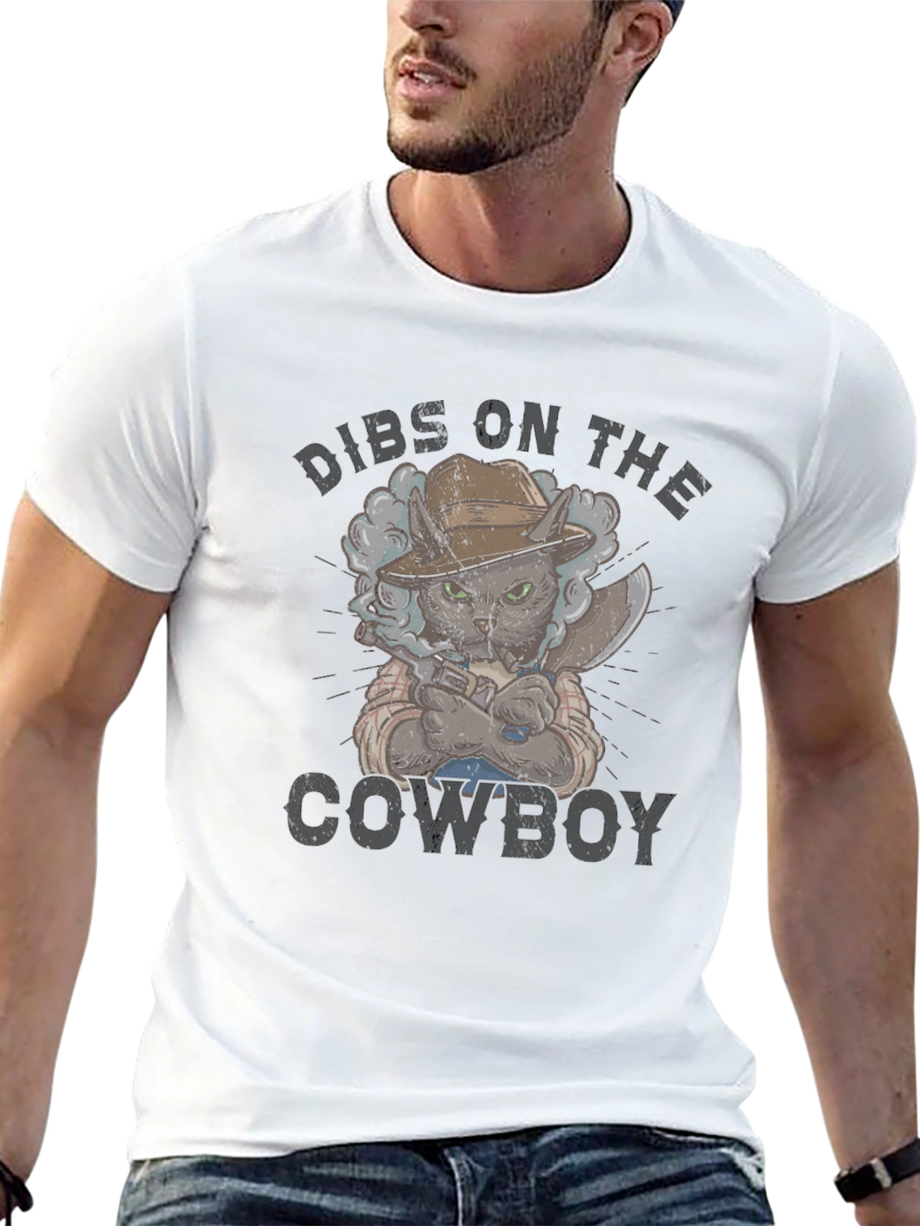 Dibs on the Cowboy Cat Graphic T-Shirt
