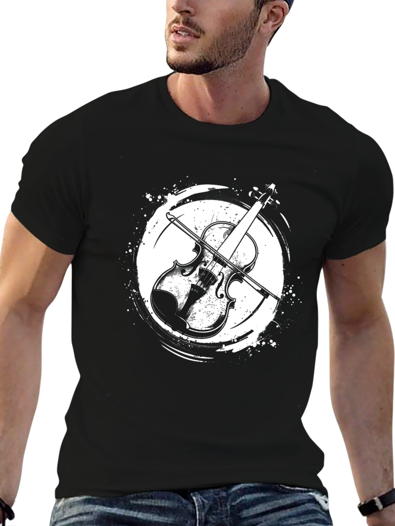 Violin Graphic Tee - Musical Instrument T-Shirt