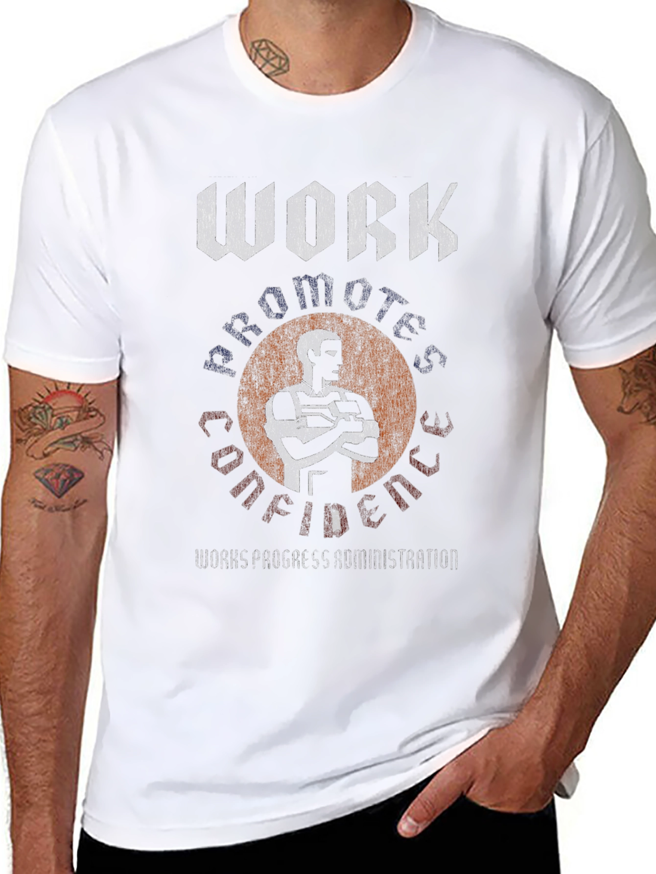 Work Promotes Confidence Tee - WPA Inspired