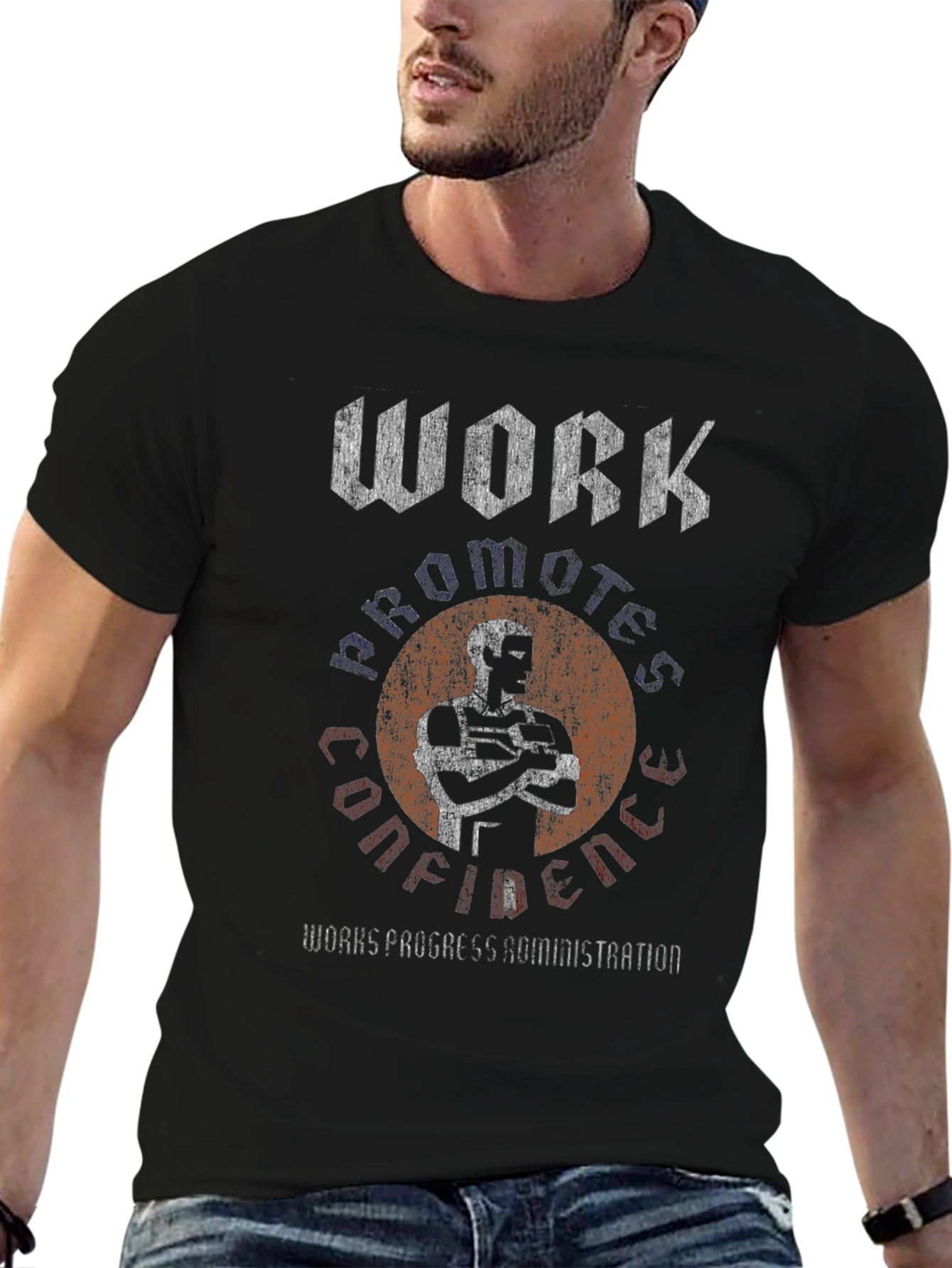 Work Promotes Confidence Tee - WPA Inspired