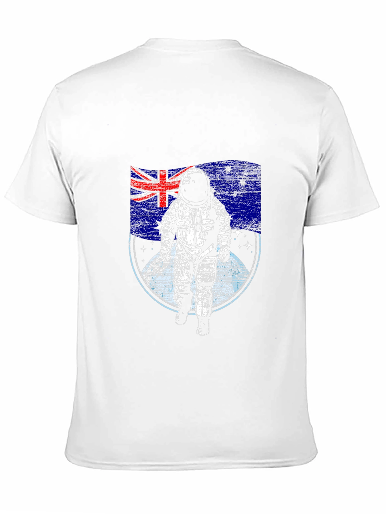 Astronaut Australian Flag Black T-Shirt